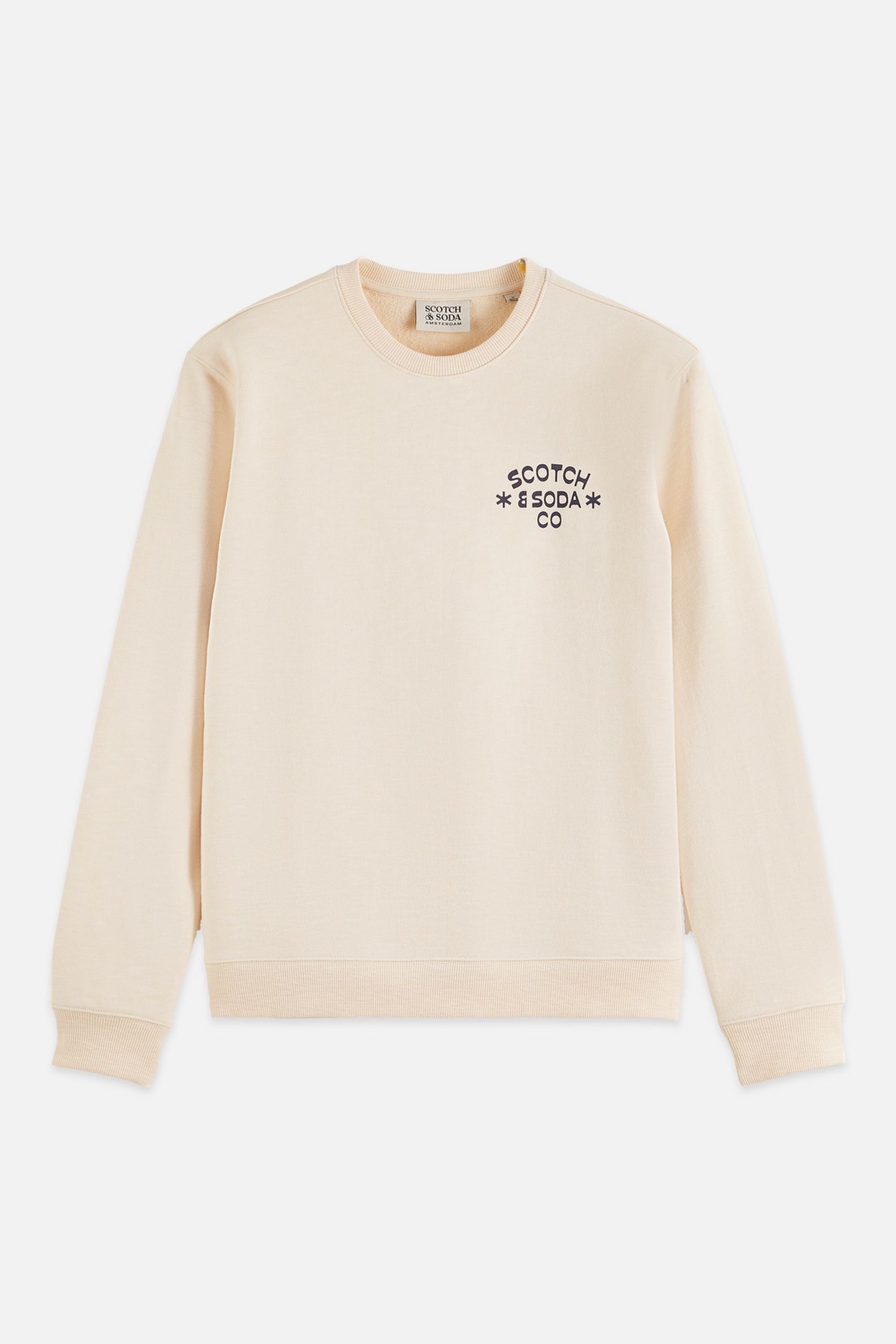 CHEST LOGO REGULAR-FIT SWEATSHIRT LIGHT BEIGE 1