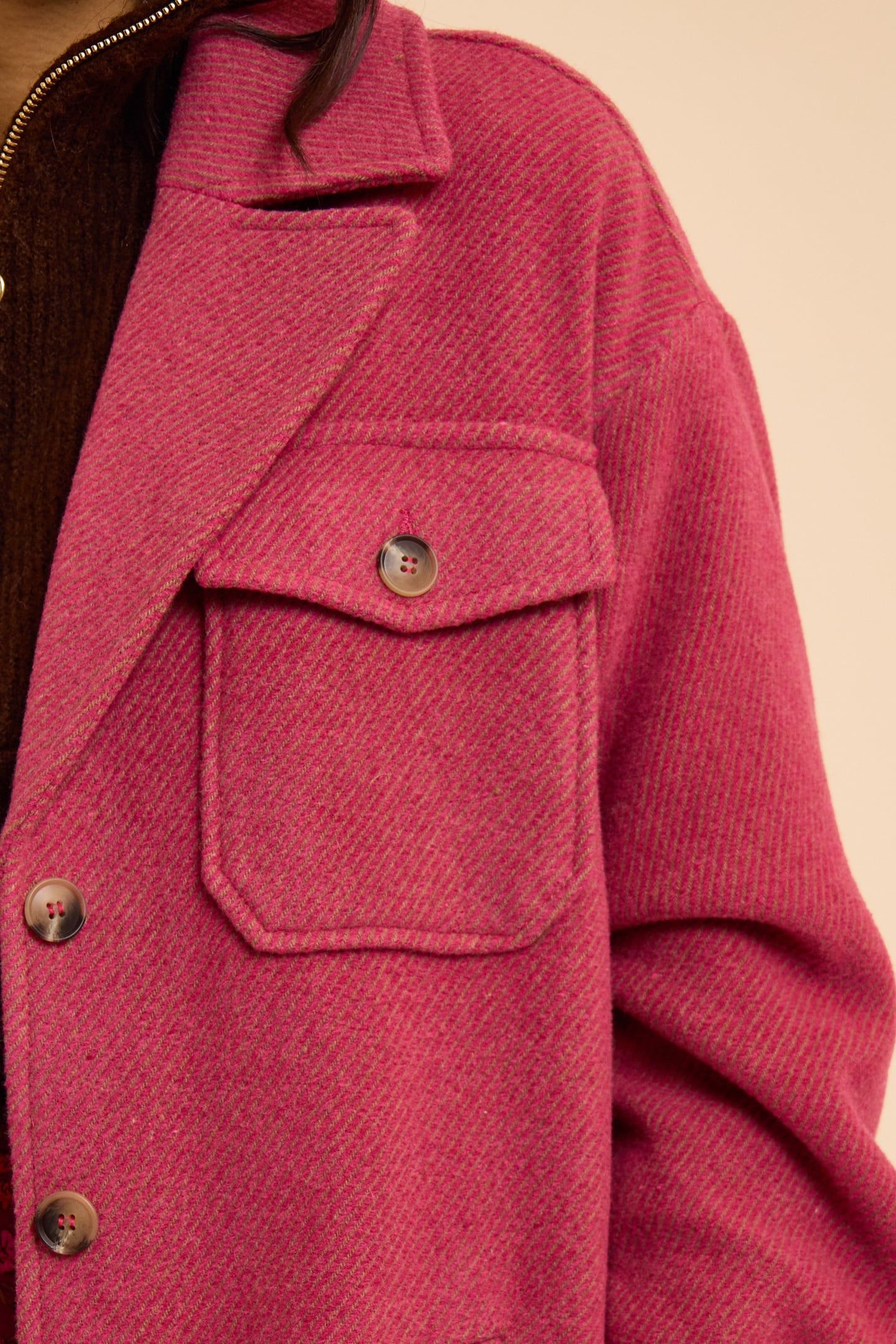 PINK STRIPED LONG COAT 6