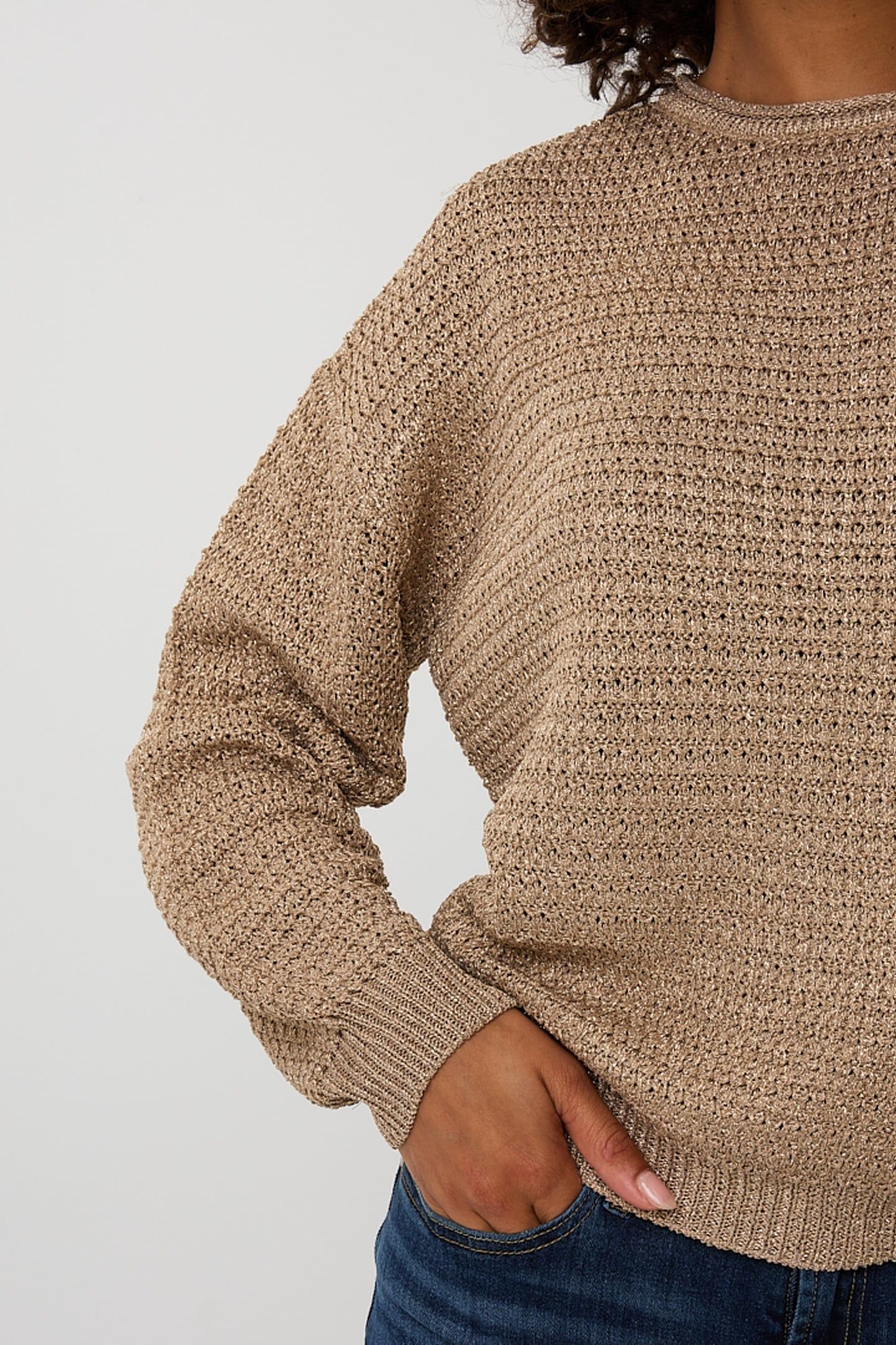 SWEATER OVERSIZED LUREX SAND 7