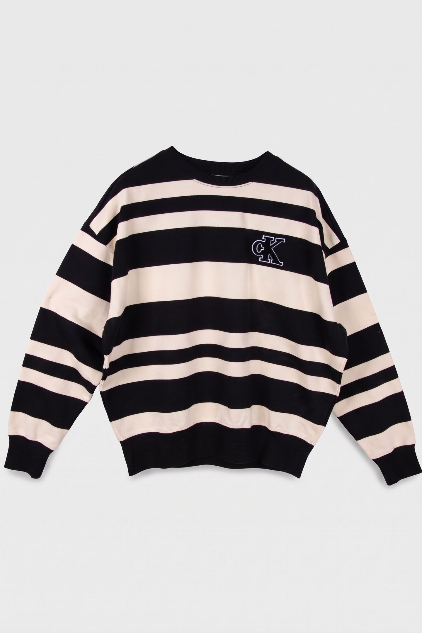 BOYS STRIPED MODERN SWEATSHIRT BLACK/WHITECAP GRAY 2