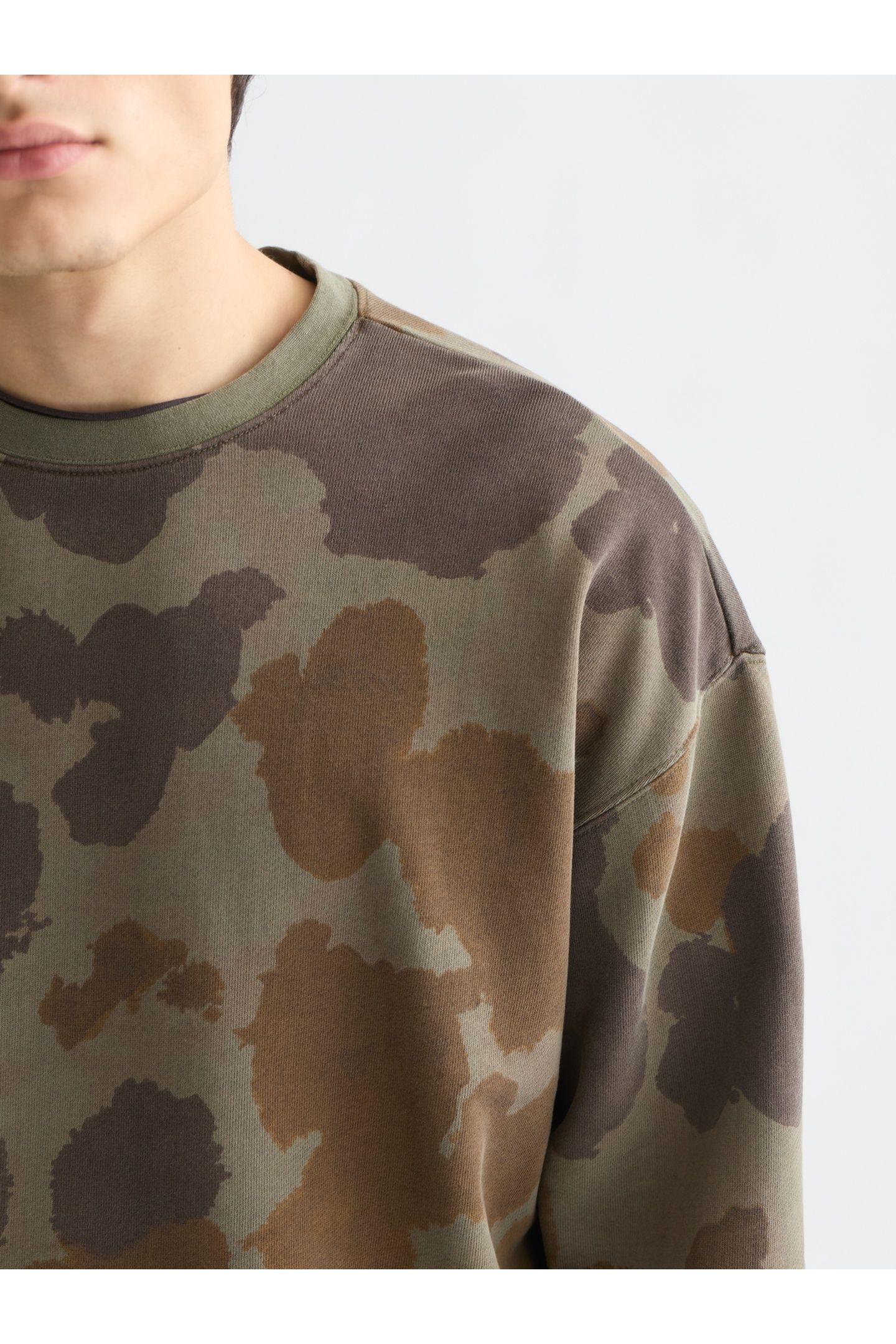 PRINTED OVERDYED LOOSEFIT SWEATSHIRT DARK BEIGE 6
