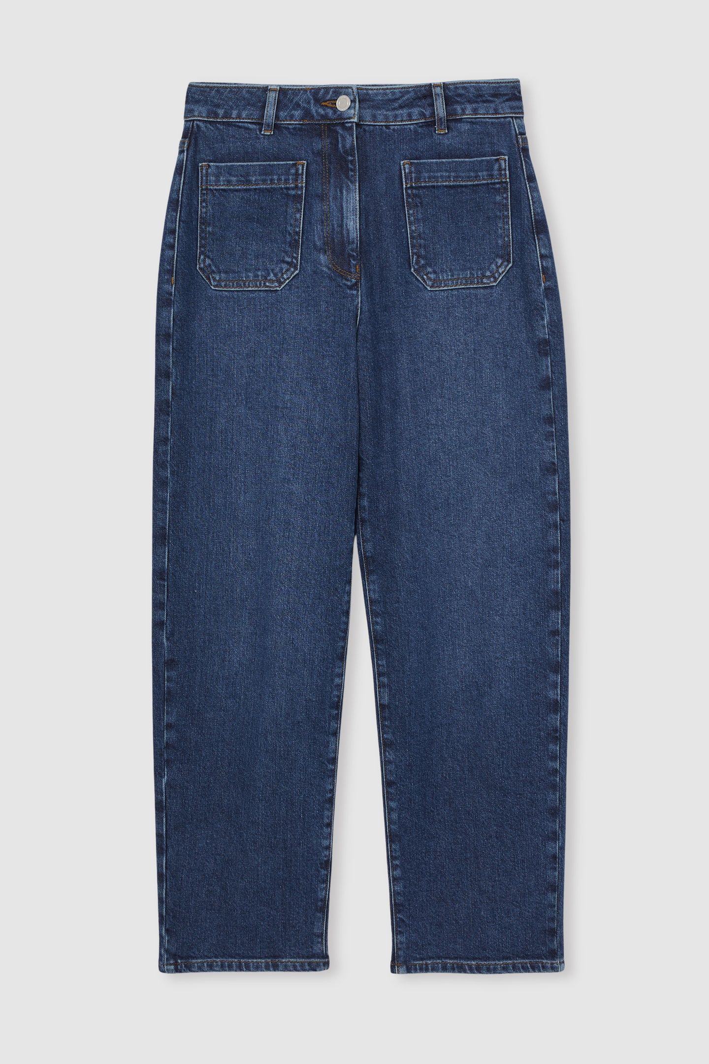 STRAIGHT PATCH POCKET JEAN MID BLUE 3