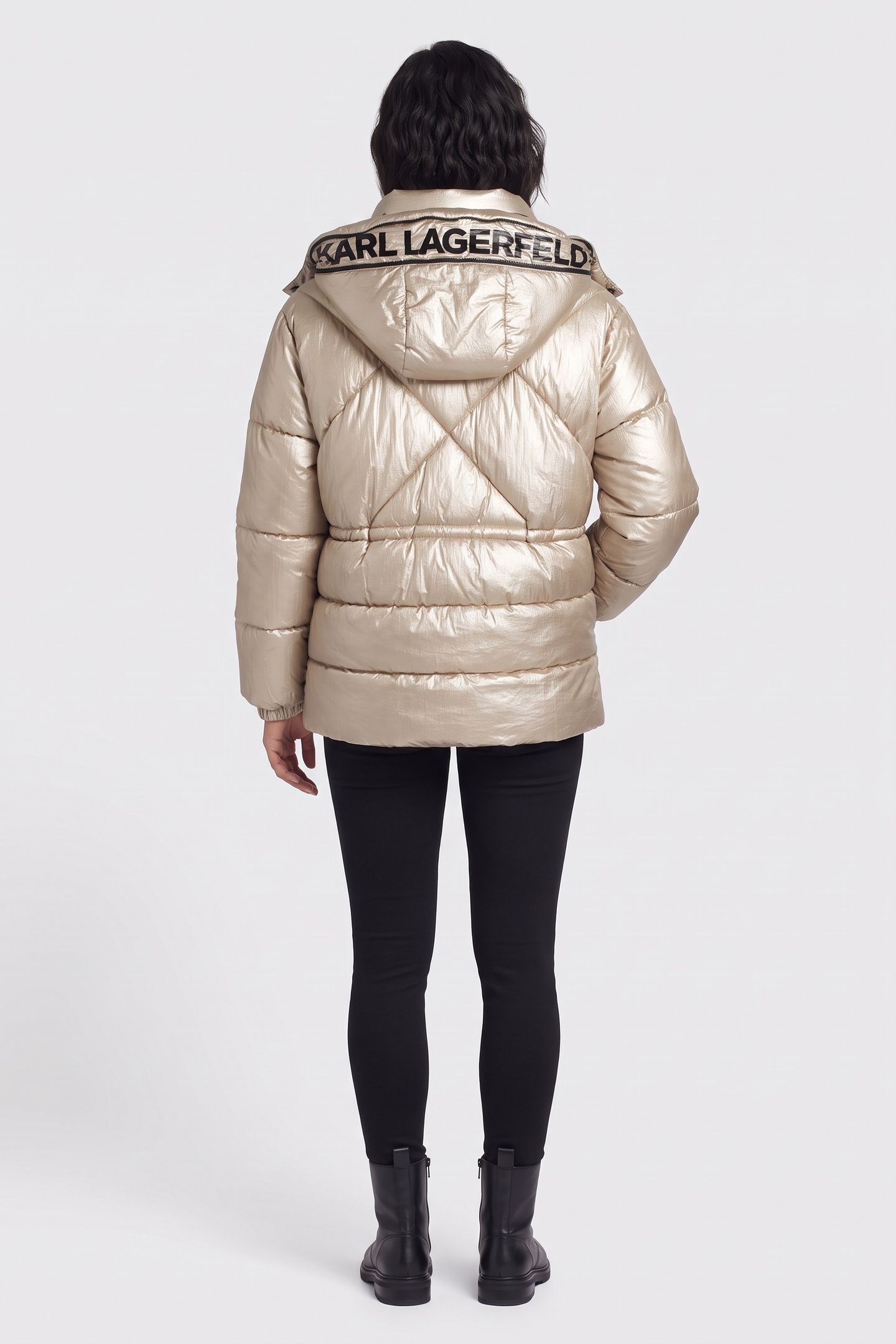METALLIC PUFFER JACKET LIGHT GOLD 3