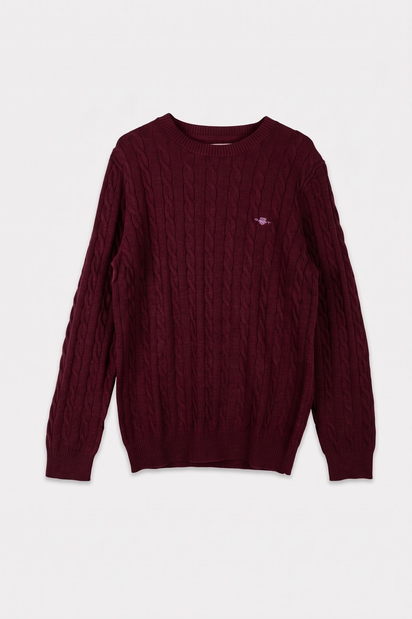 CLASSIC CABLE KNIT SWEATER BORDEAUX MELANGE 4