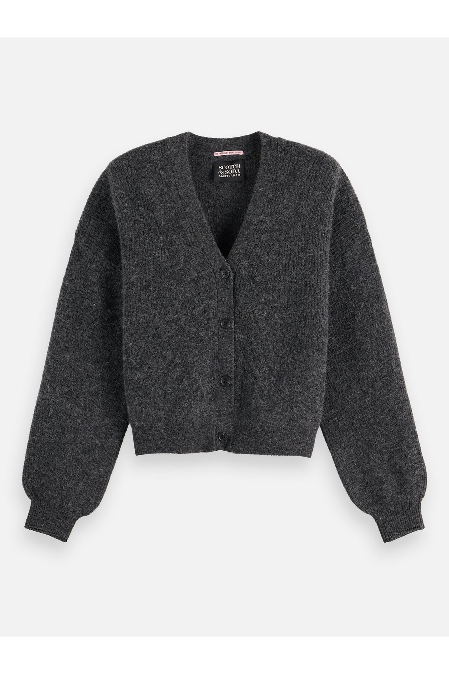 CORE FUZZY RELAXED CARDIGAN MEDIUM GREY 4