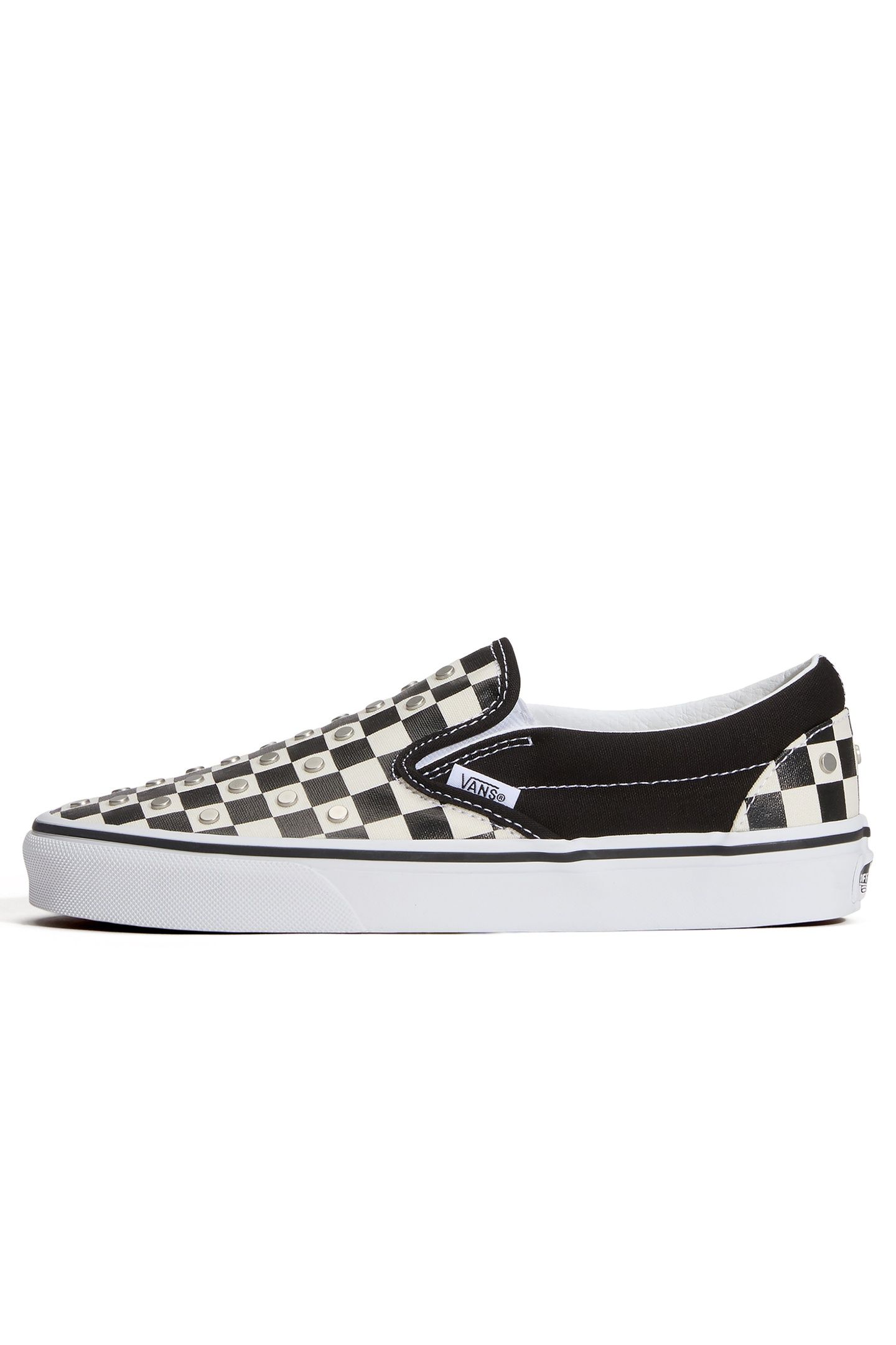 UNISEX CLASSIC SLIP-ON CHECKERBOARD STUDS BLACK 2