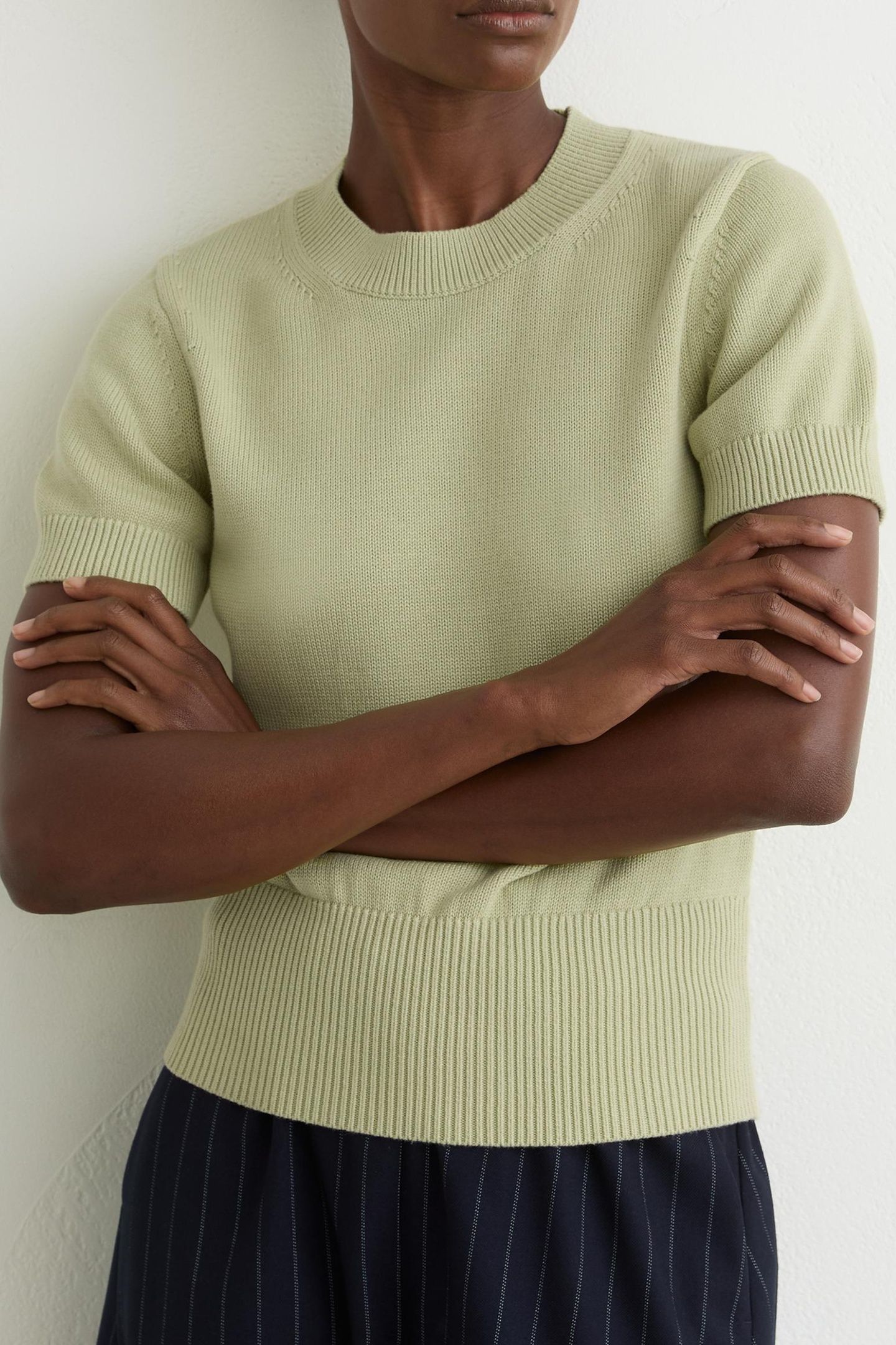 KNIT CREW NECK TOP SAGE GREEN 1