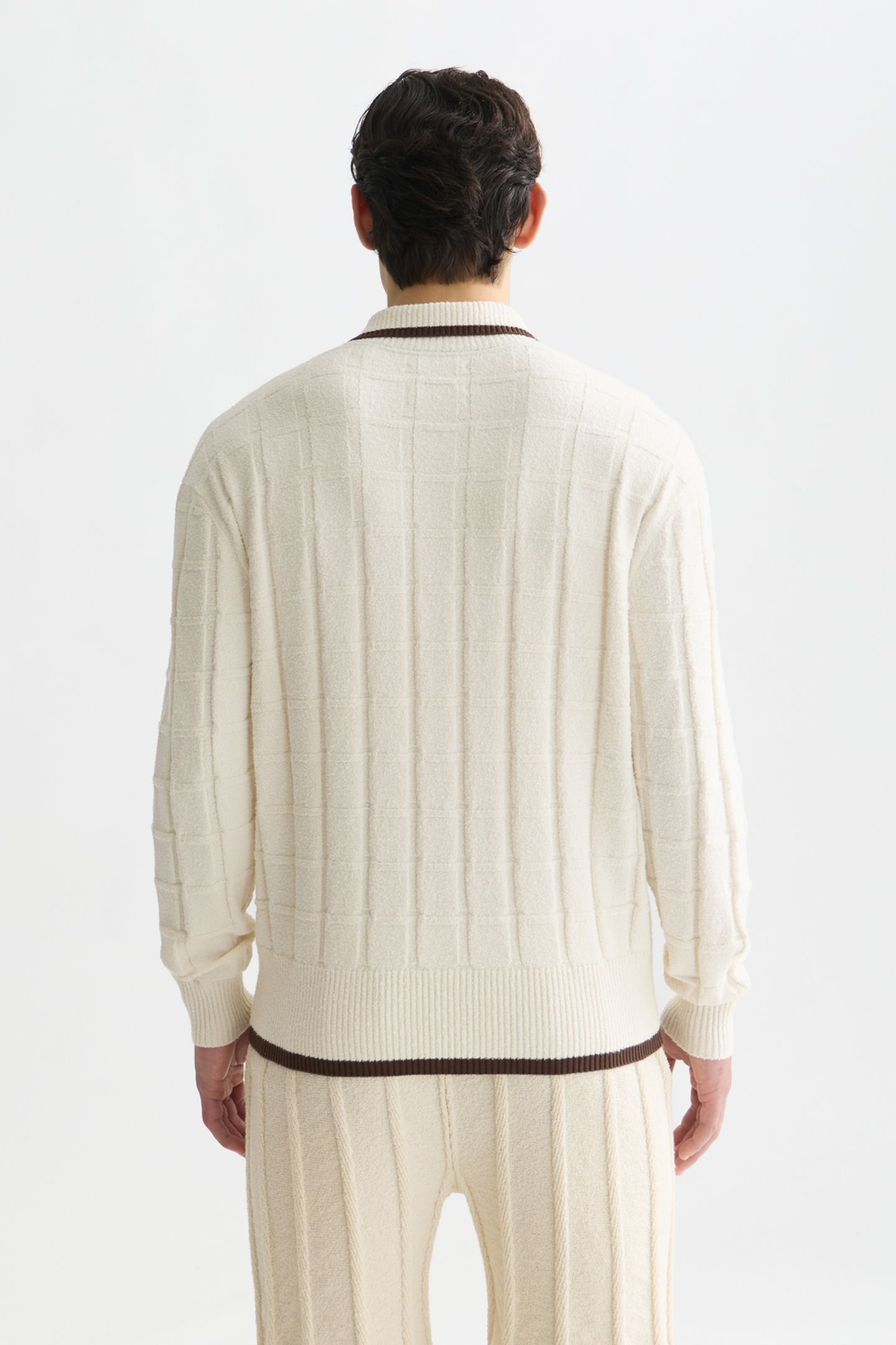 STRUCTURED BOUCLE CARDIGAN LIGHT BEIGE 2