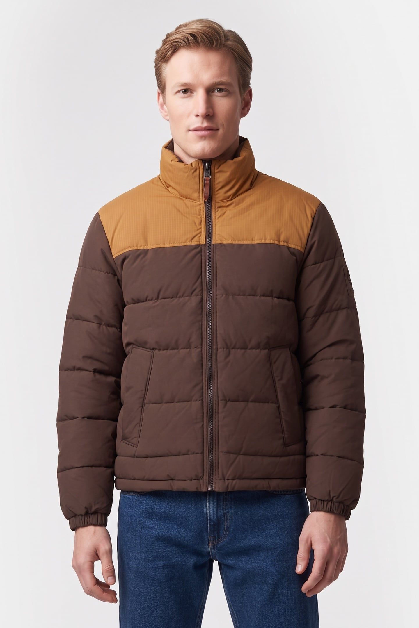 WELCH MOUNTAIN DURABLE WATER REPELLENT PUFFER JACKET BROWN 1