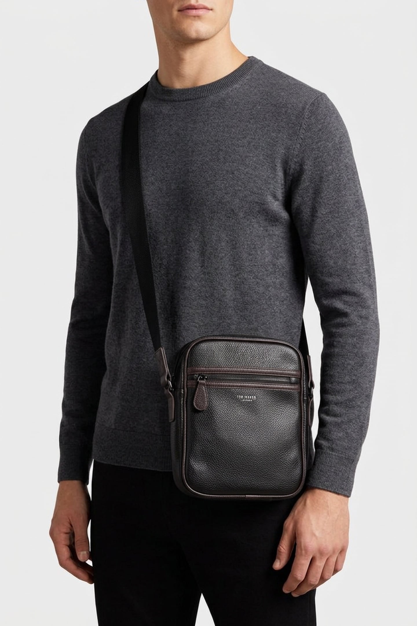 LANSTON PEBBLE PU FLIGHT BAG BLACK 1
