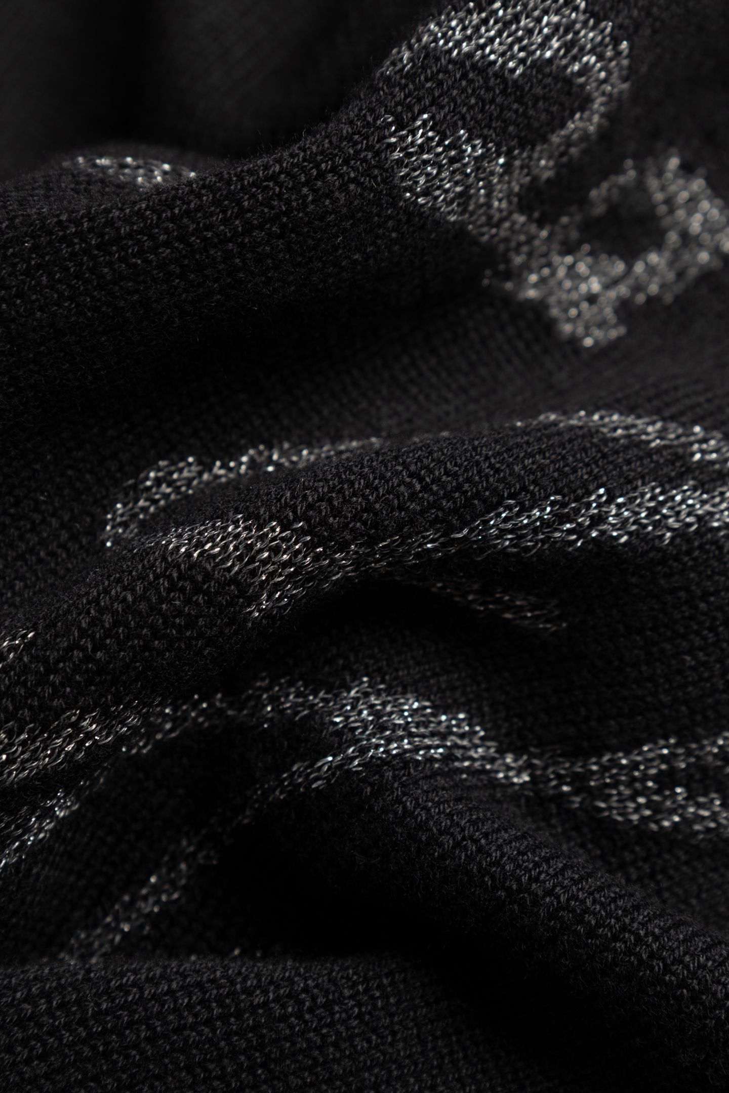 BLACK KNIT SWEATER WITH EMBROIDERED SLOGAN 6