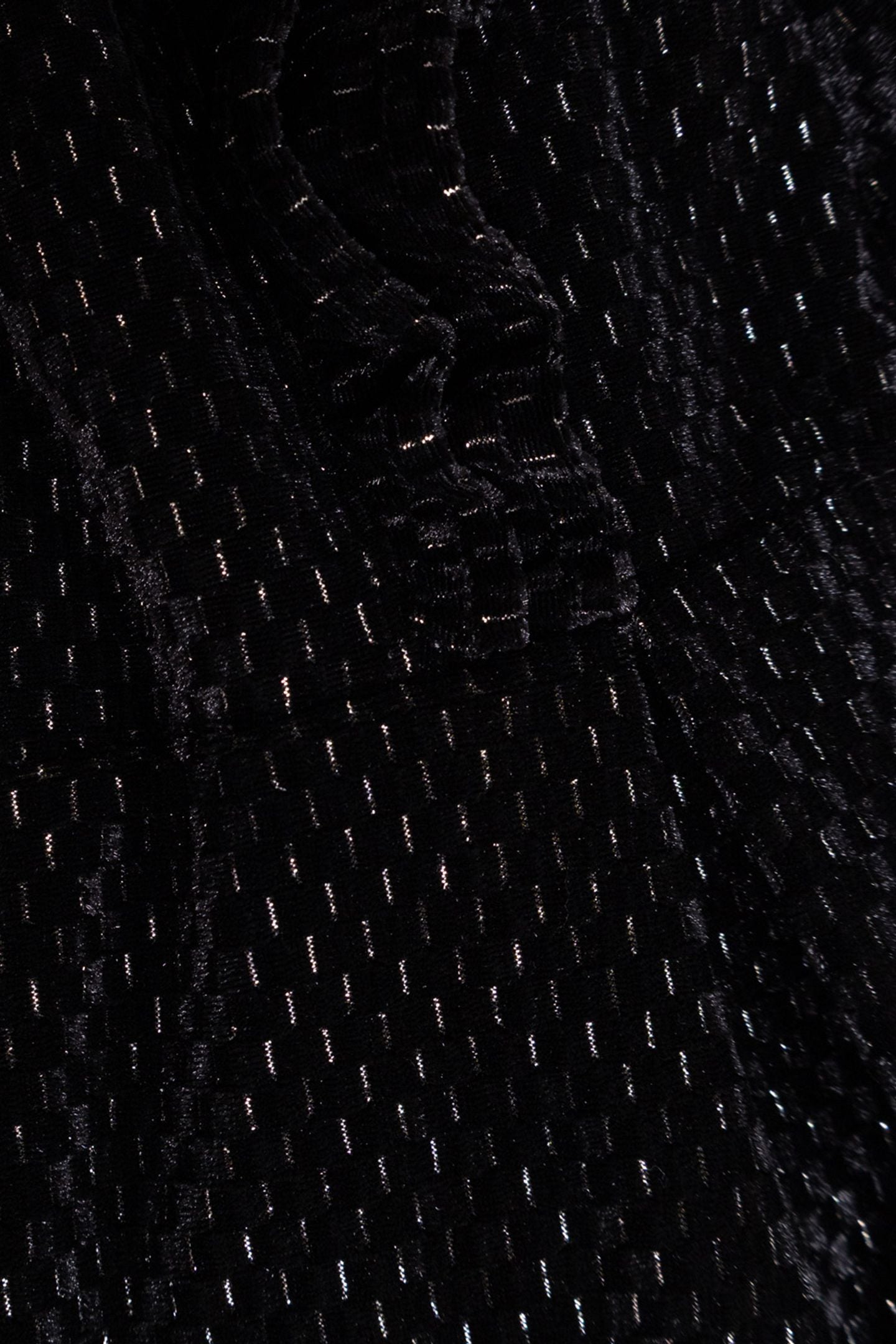 GIRL'S BLACK VELVET DRESS WITH RUFFLE DETAIL 7