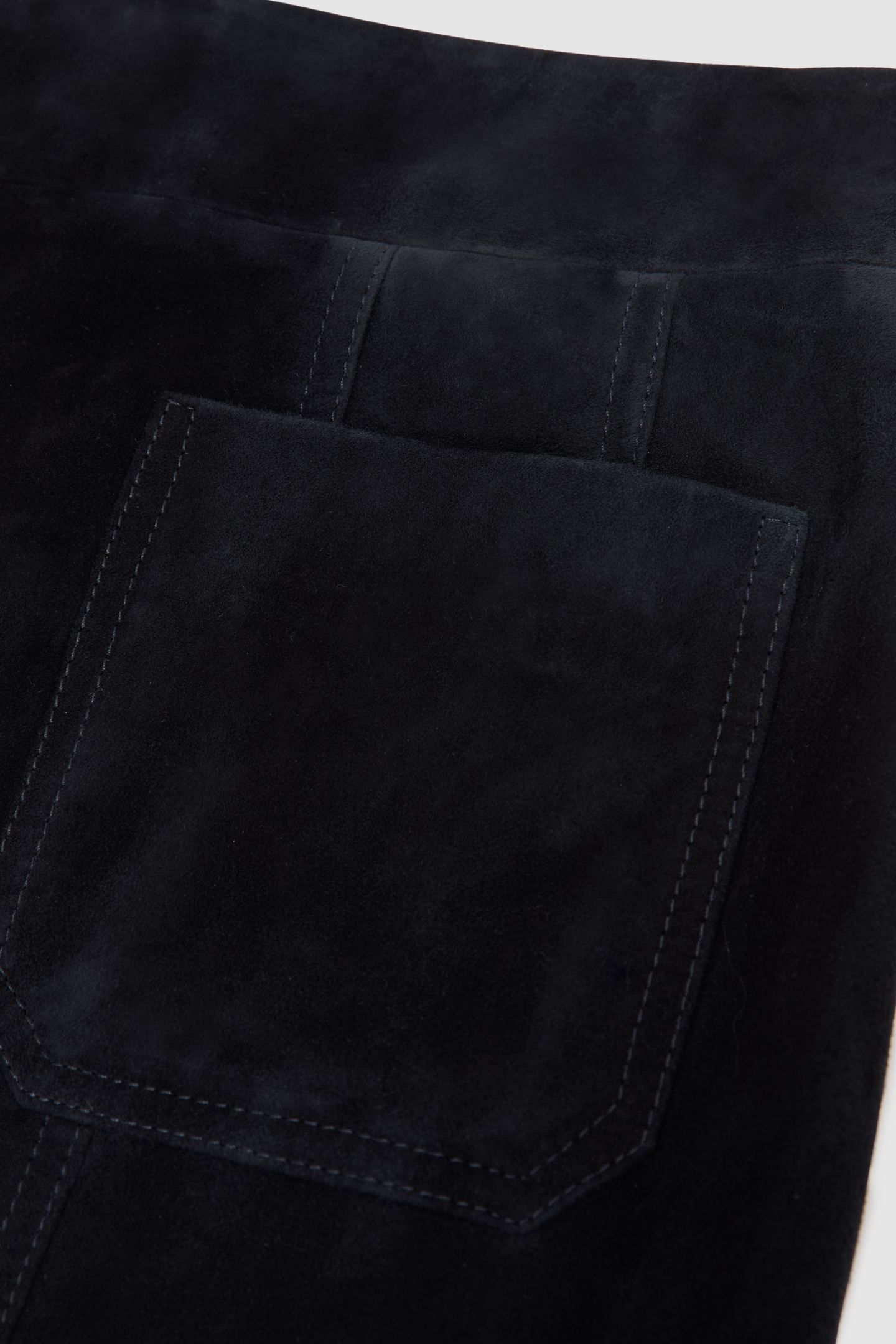 SUEDE PATCH POCKET MINI SKIRT NAVY 6