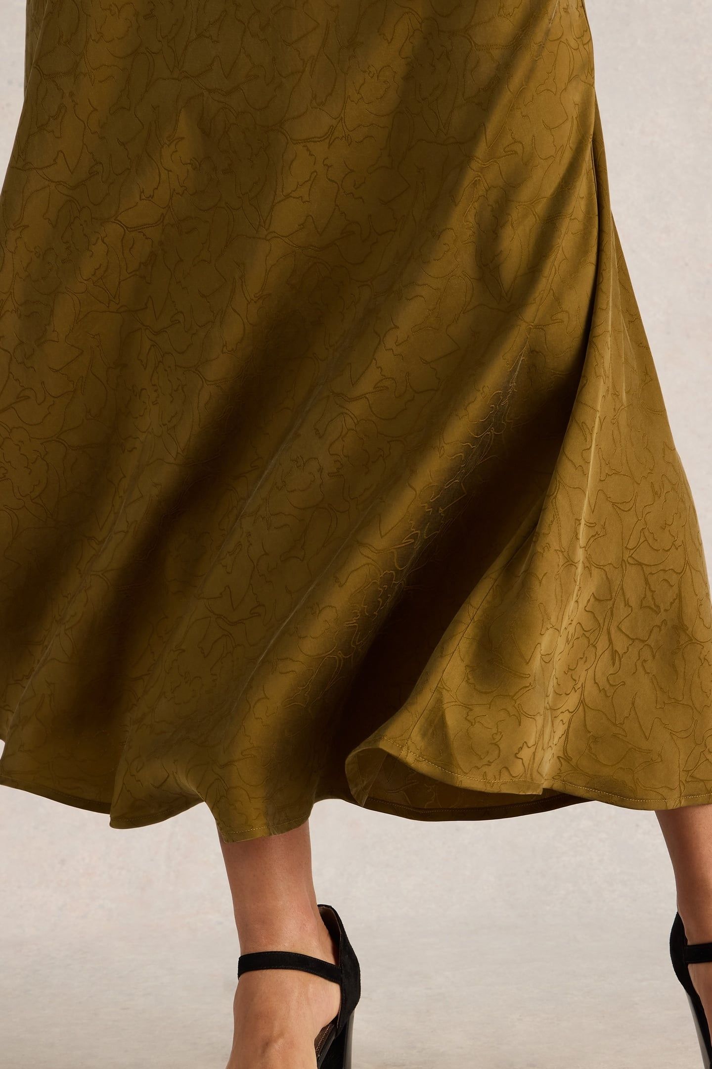 DARCY BIAS CUT DRESS KHAKI GRN 4