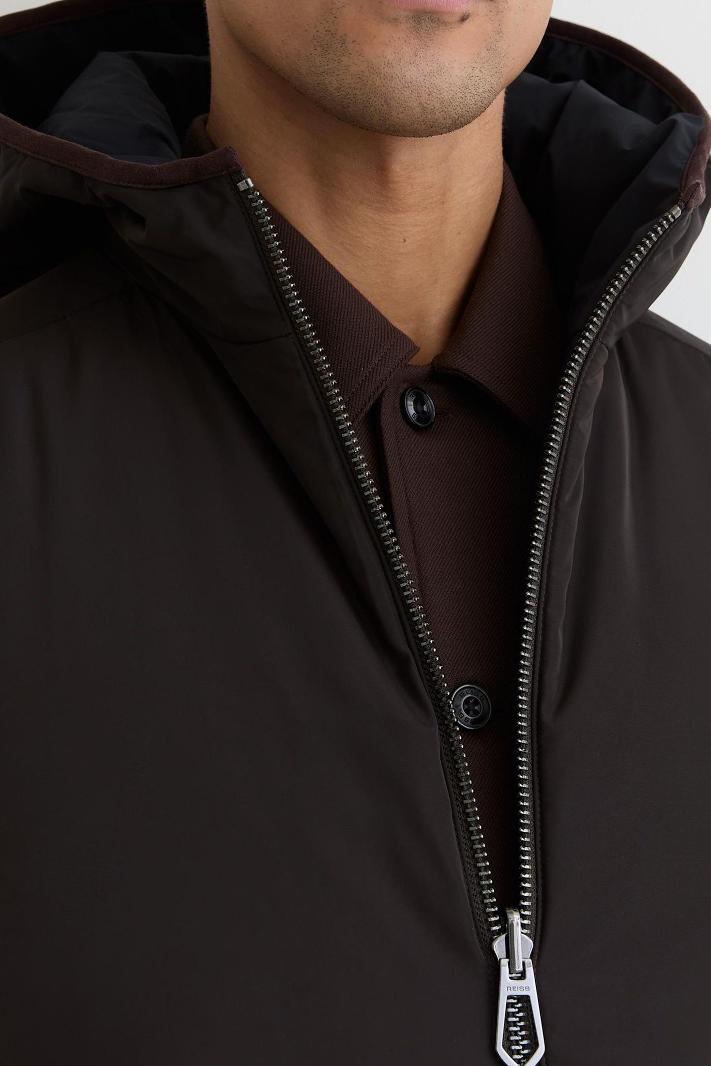 LS REVERSIBLE WADDED PUFFER JACKET NAVY/BROWN 8