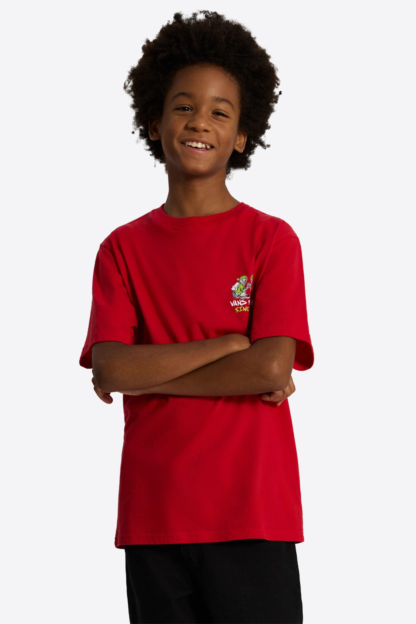 BOYS CHECKER BROS SS TEE RACING RED 1
