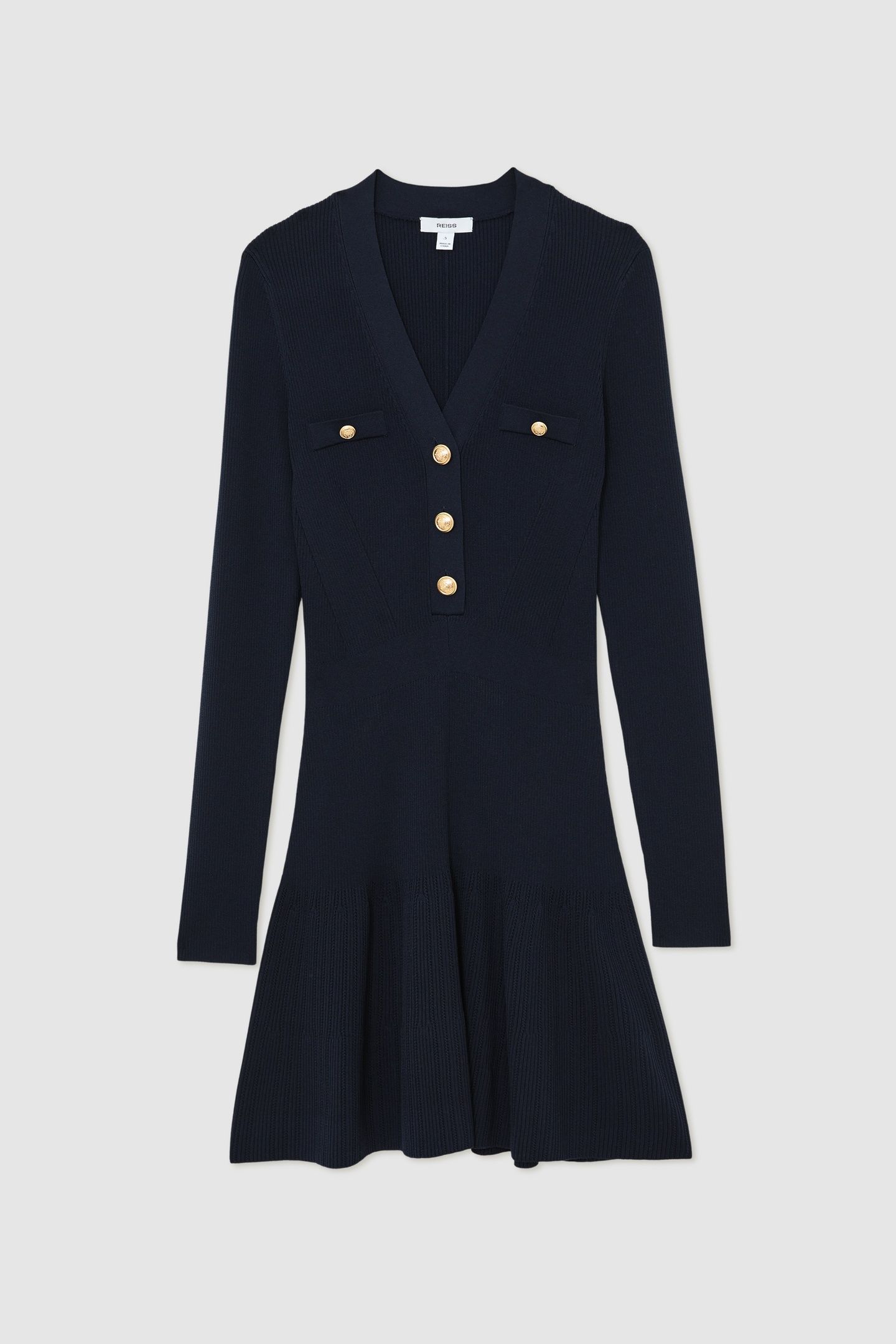 KNITTED MINI DRESS NAVY 5