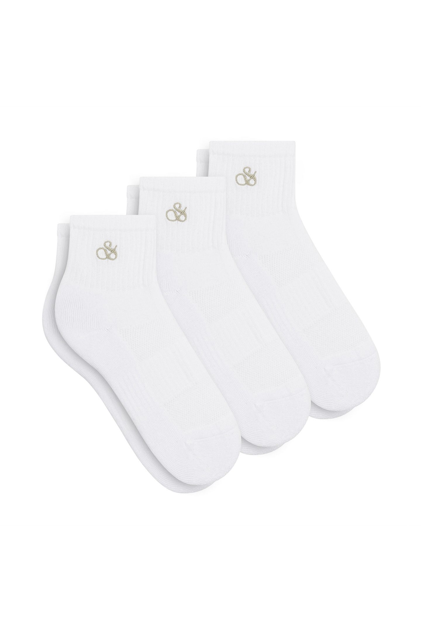 3PK WOMENS 1/2 TERRY QTR CREW WHITE TRADITIONAL 1