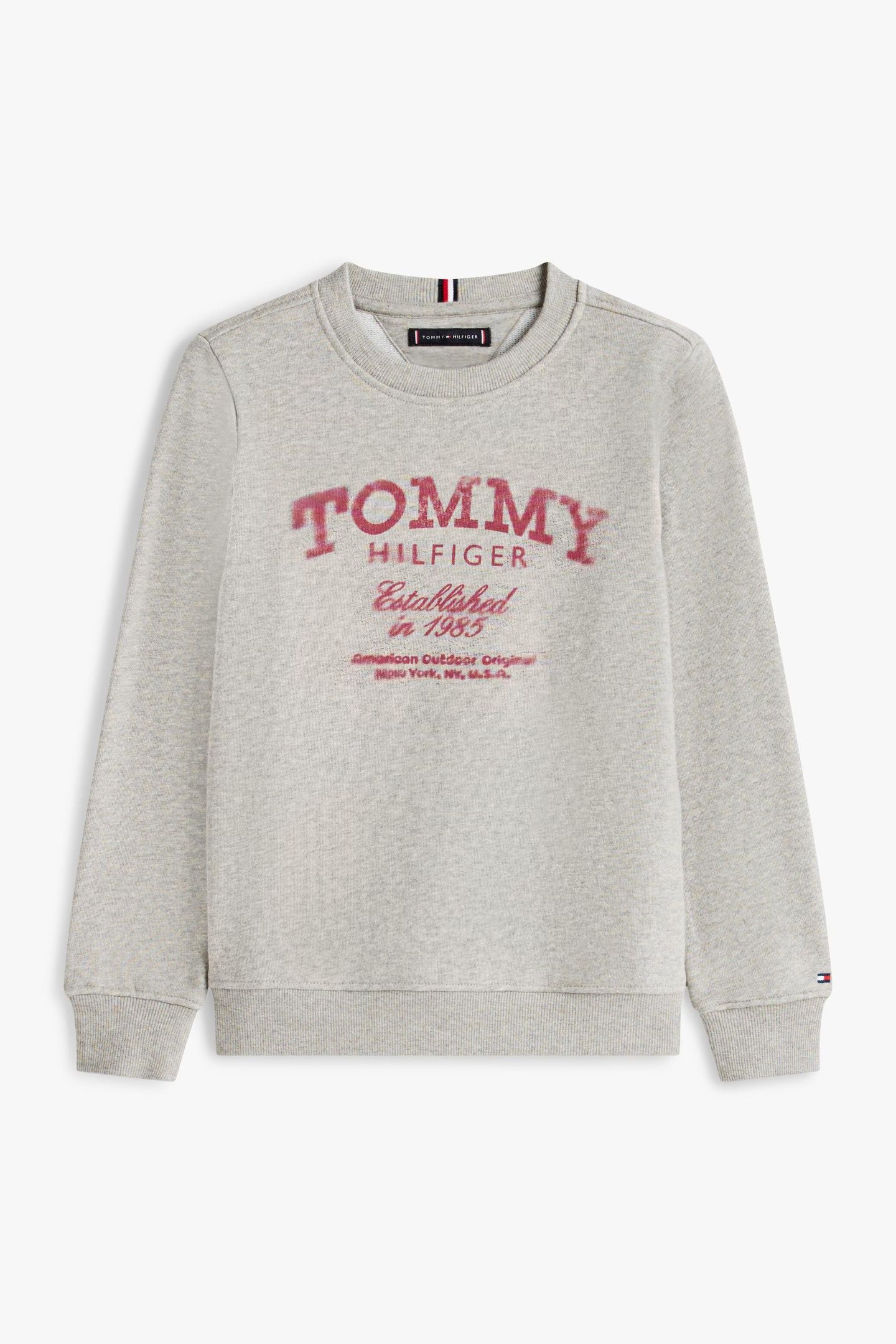BOYS TOMMY FADED PRINT SWEATSHIRT MID GREY HEATHER 2