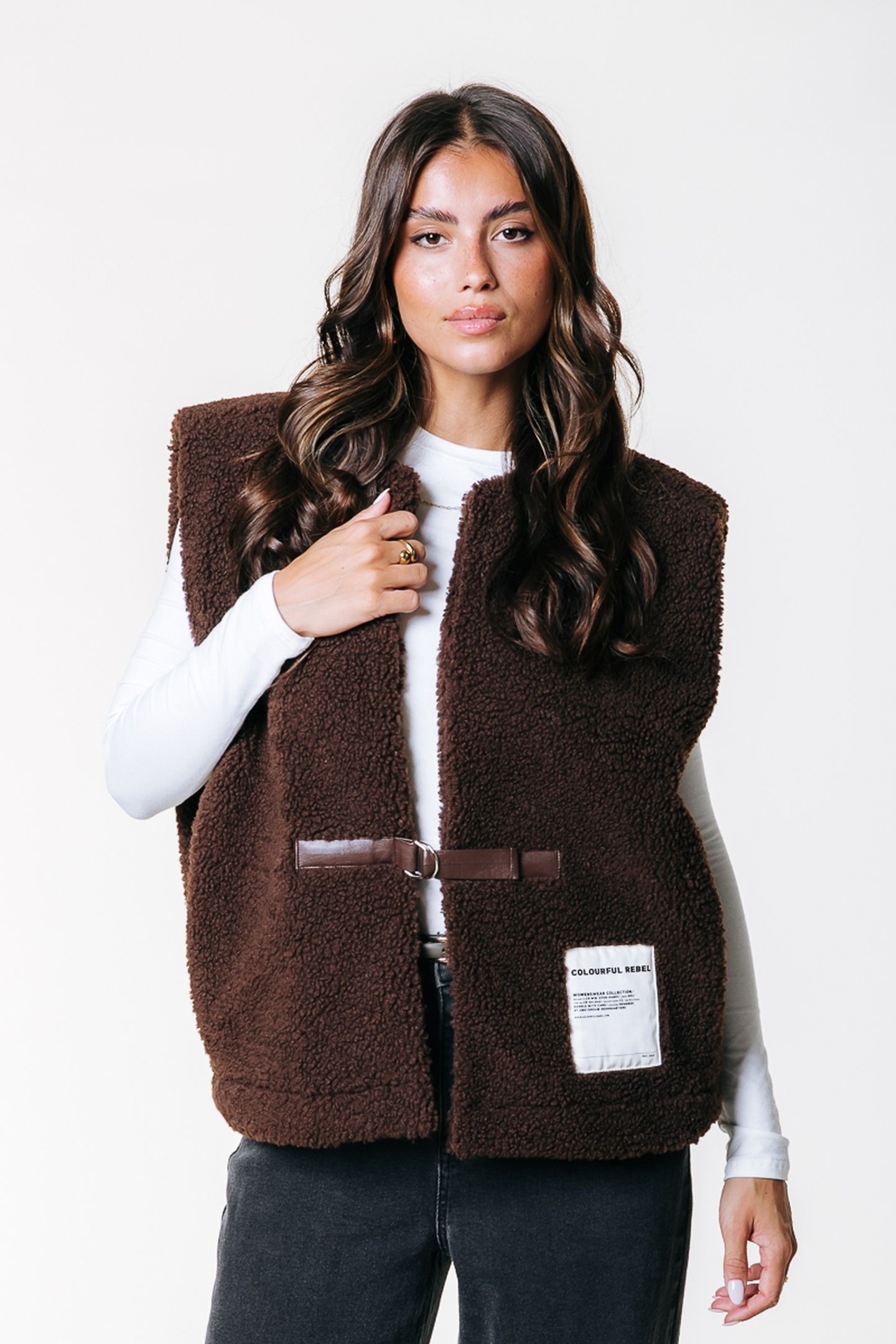 YADI TEDDY GILET BROWN 1