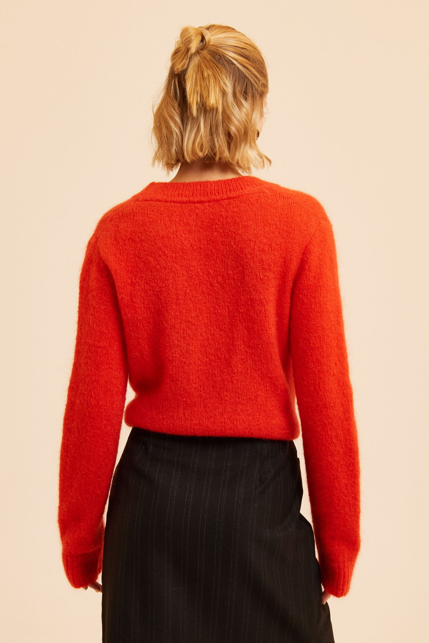 RED KNIT CARDIGAN CHARLOTTE 2
