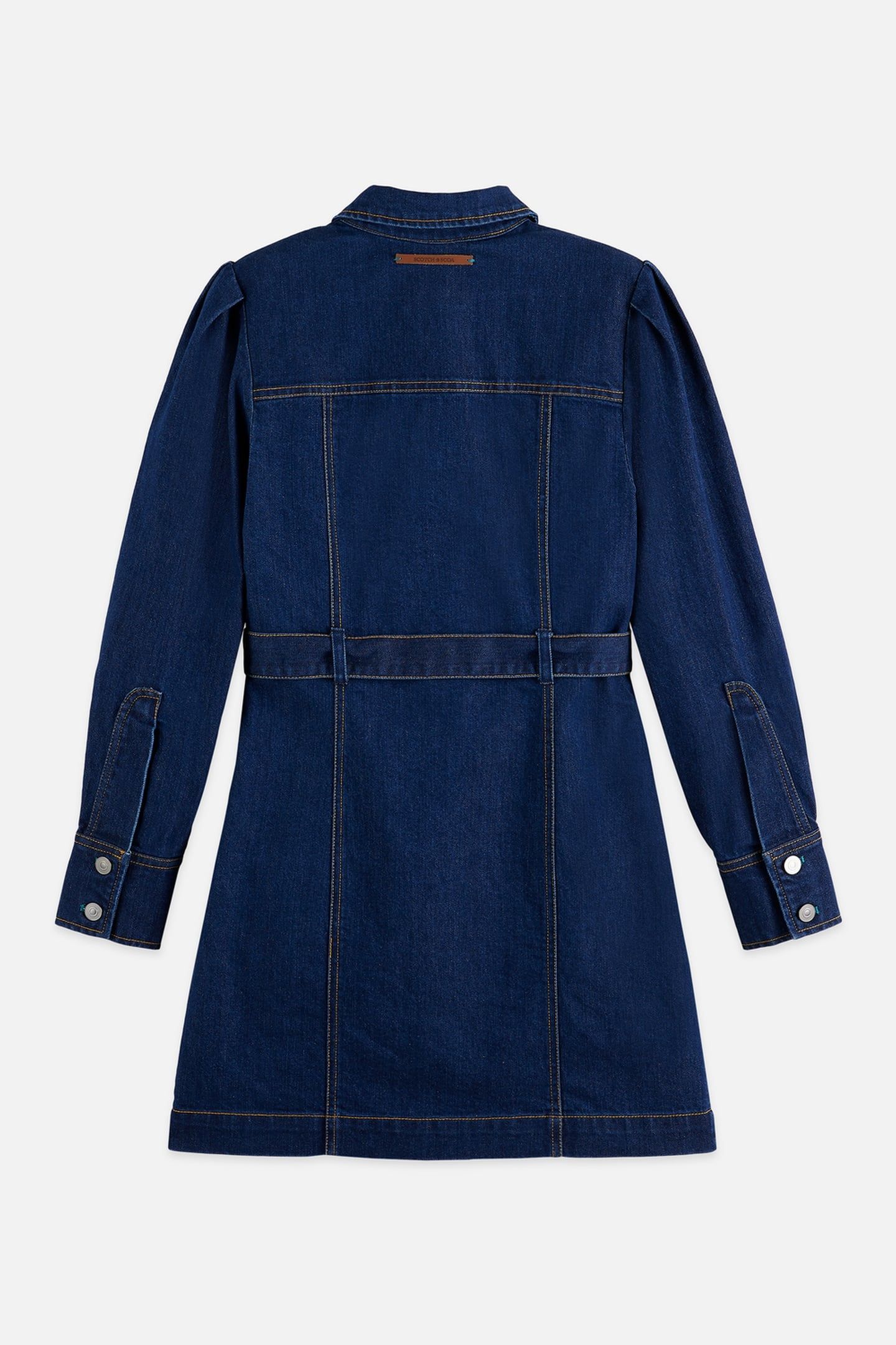 FITTED DENIM WESTERN MINI DRESS TOP NOTCH 2