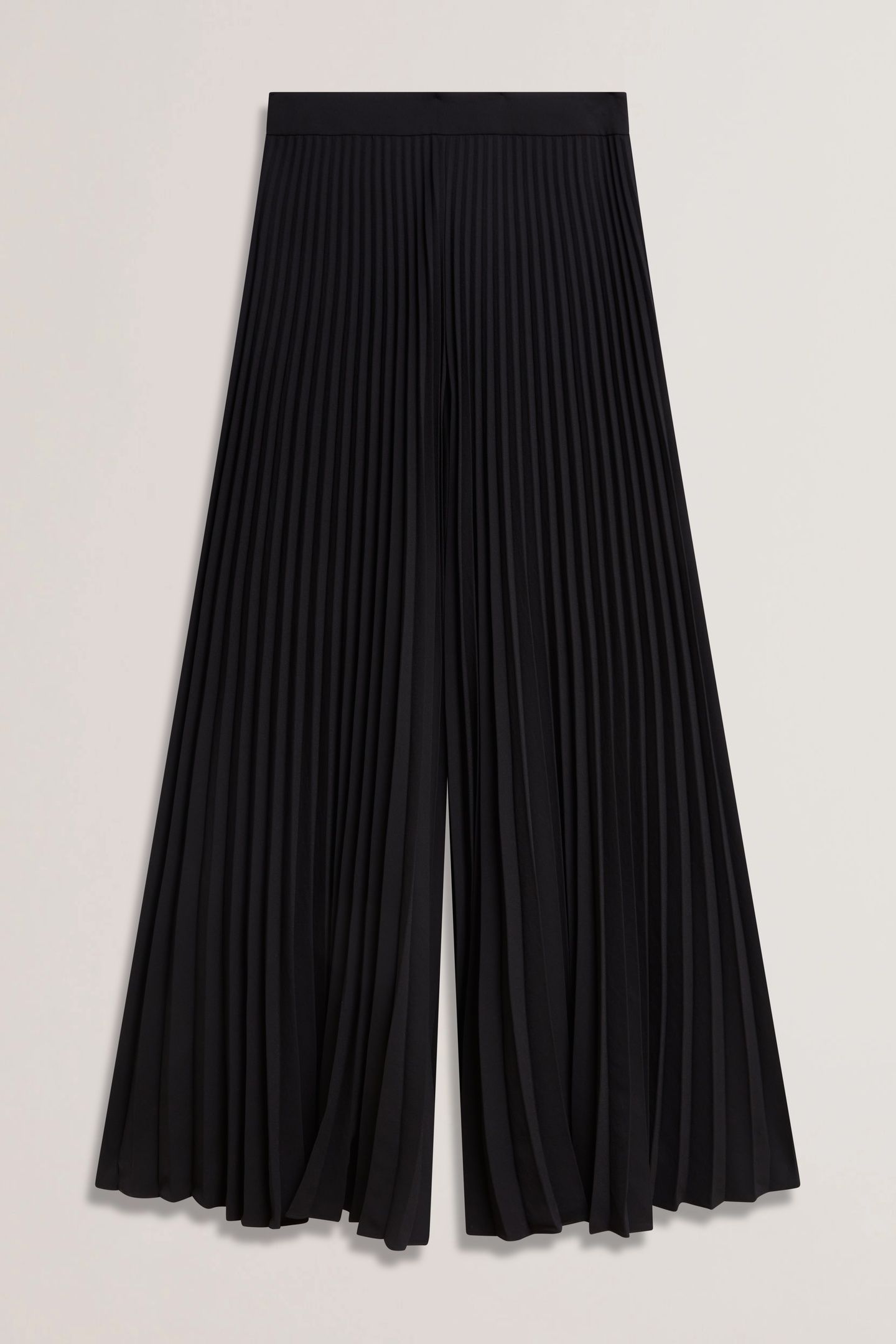 PLEATED WIDE LEG CREPE TROUSERS BLACK 3