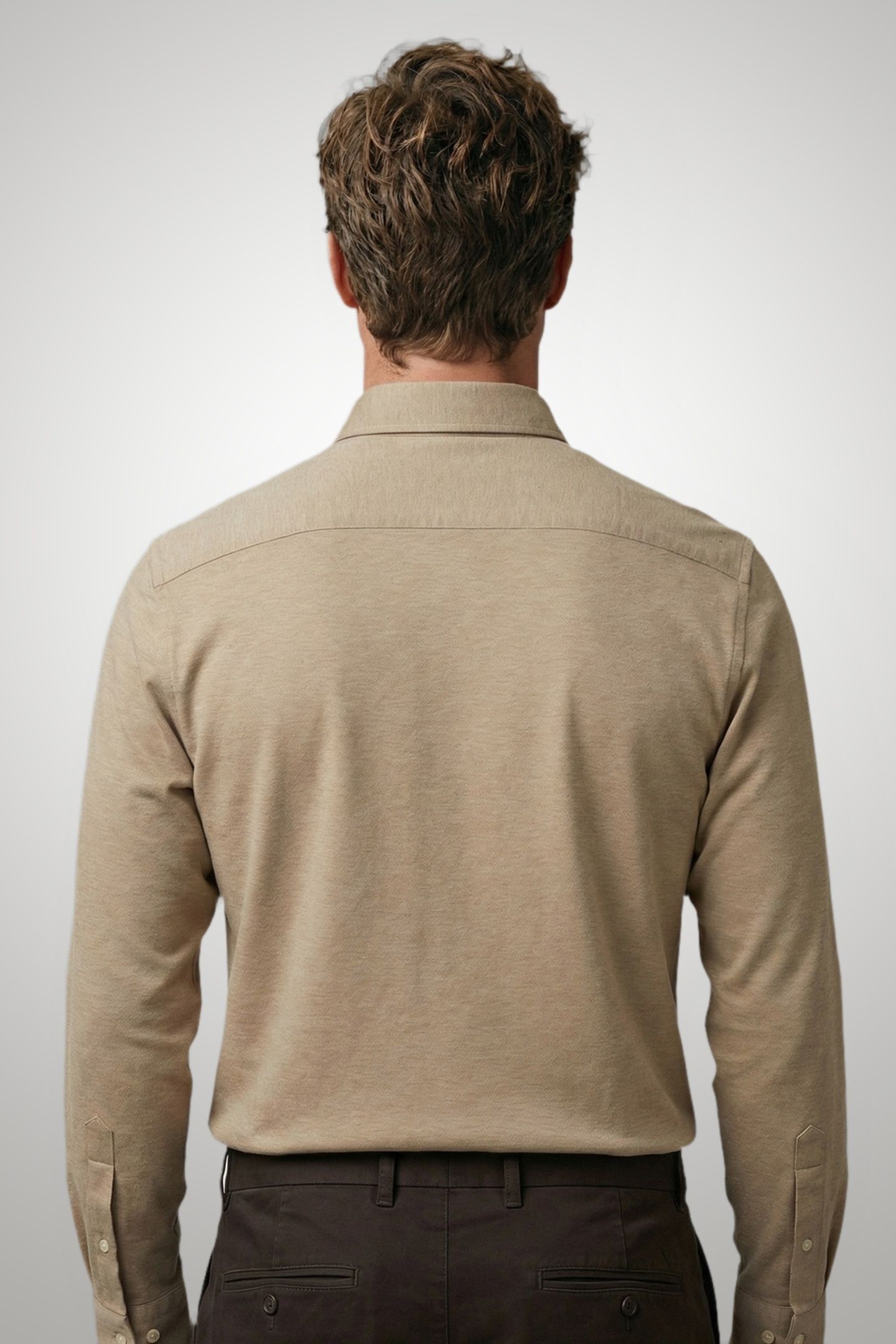 STRETCH PIQUE SHIRT SAND 3