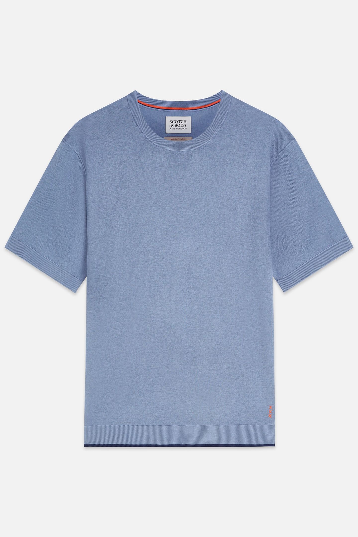 KNITTED RELAXED-FIT T-SHIRT NAVY 1
