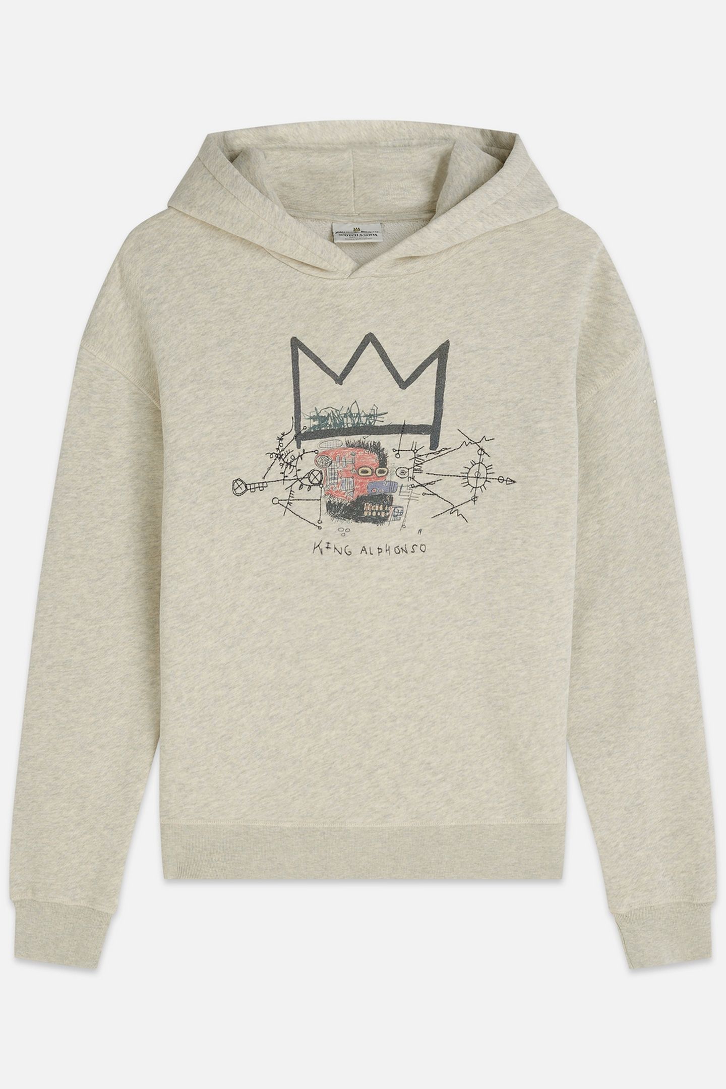 BASQUIAT WASHED ARTWORK HOODIE OATMEAL MELANGE 4