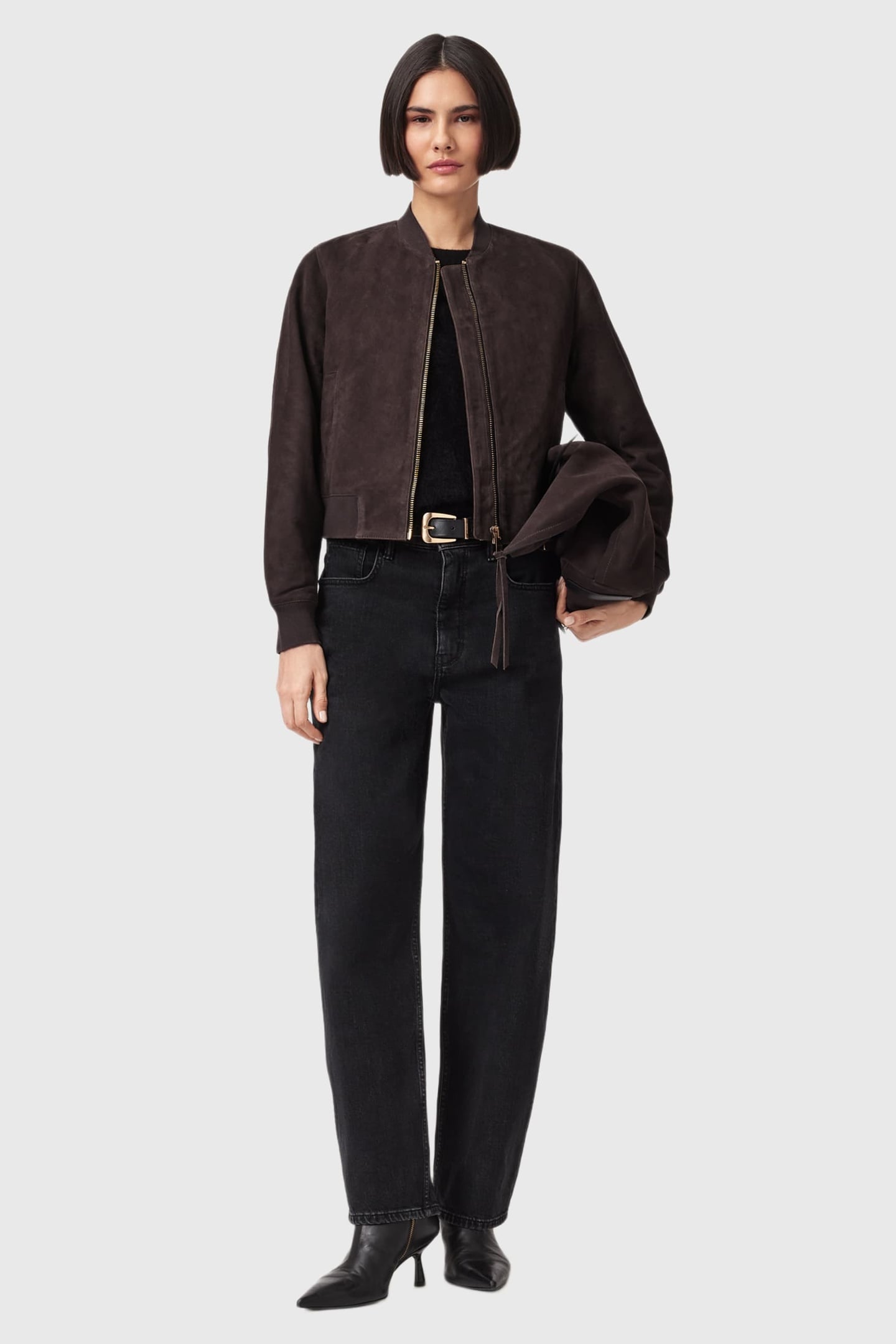 ORTEN SUEDE BOMBER BITTER BROWN 5