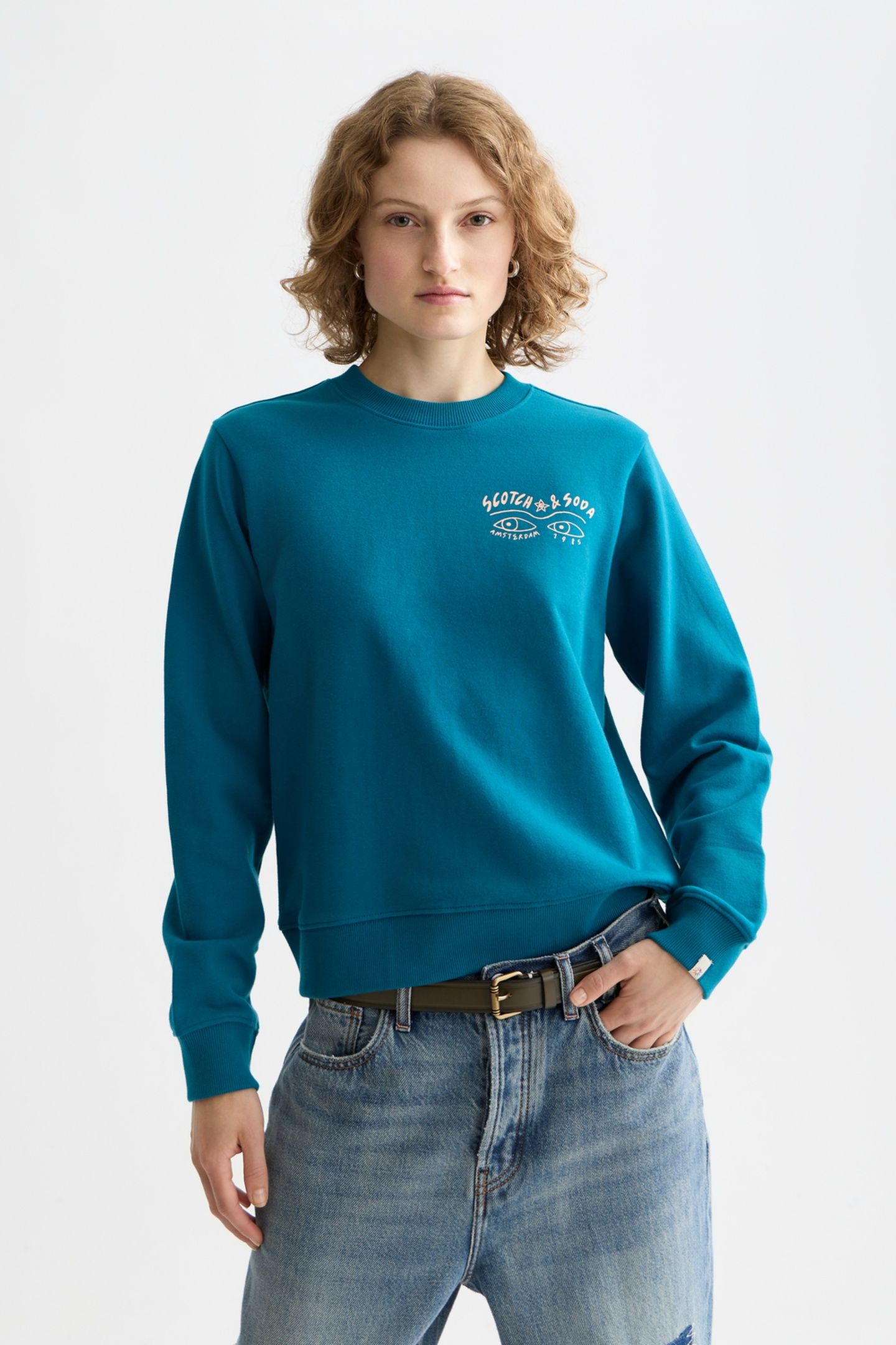 SMALL ARTWORK REGULAR FIT SWEATSHIRT DEEP LAGOON 1