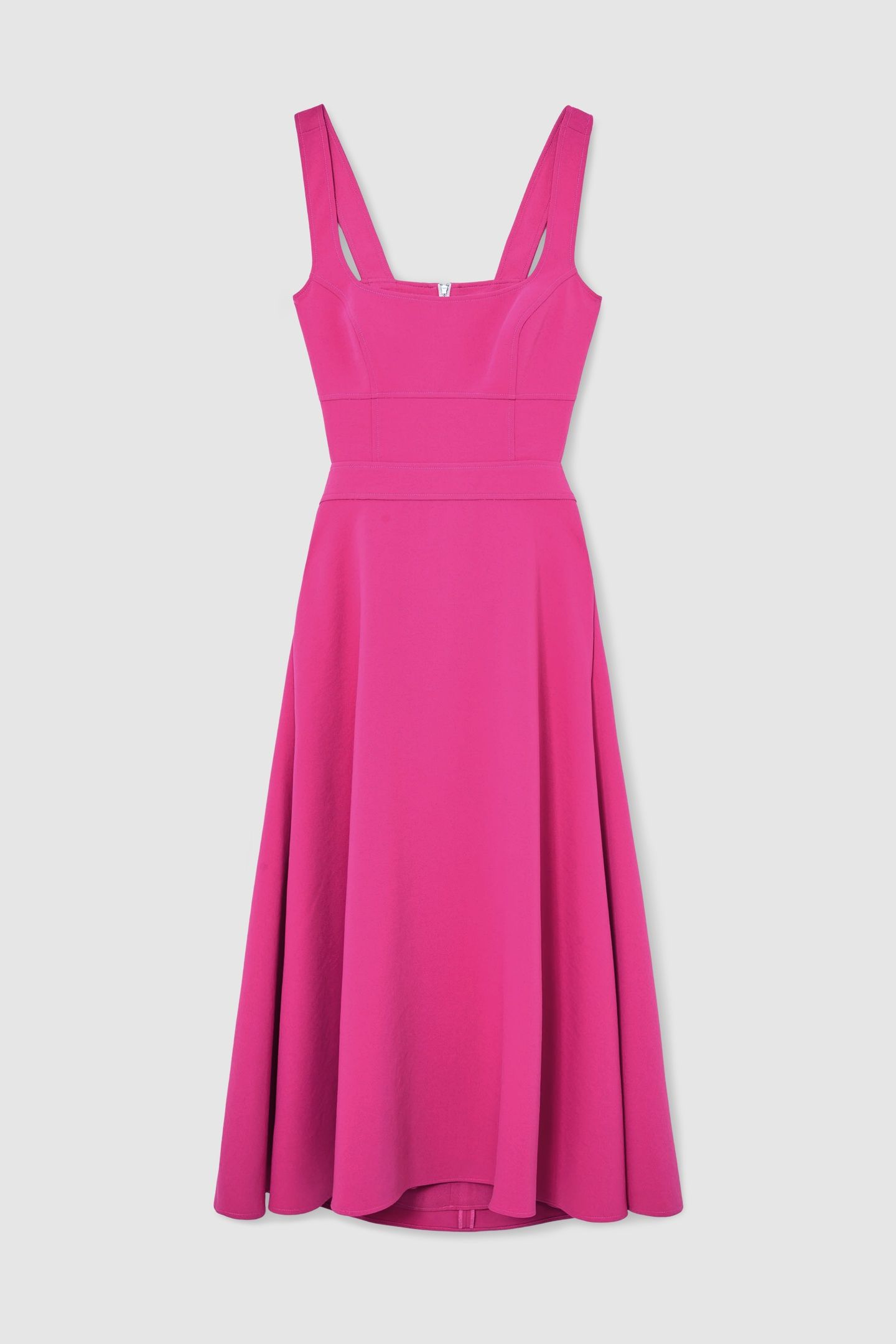 WAISTED MIDI DRESS RASPBERRY PINK 5