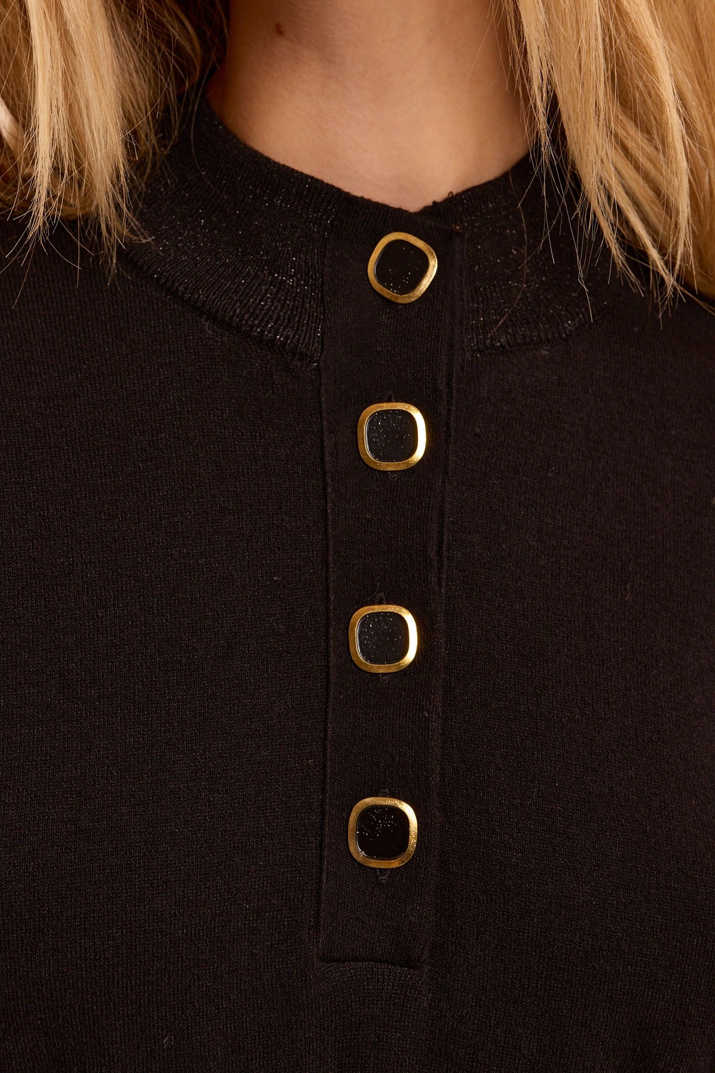 BLACK KNIT LONG-SLEEVED DRESS WITH LUREX DETAILS 8