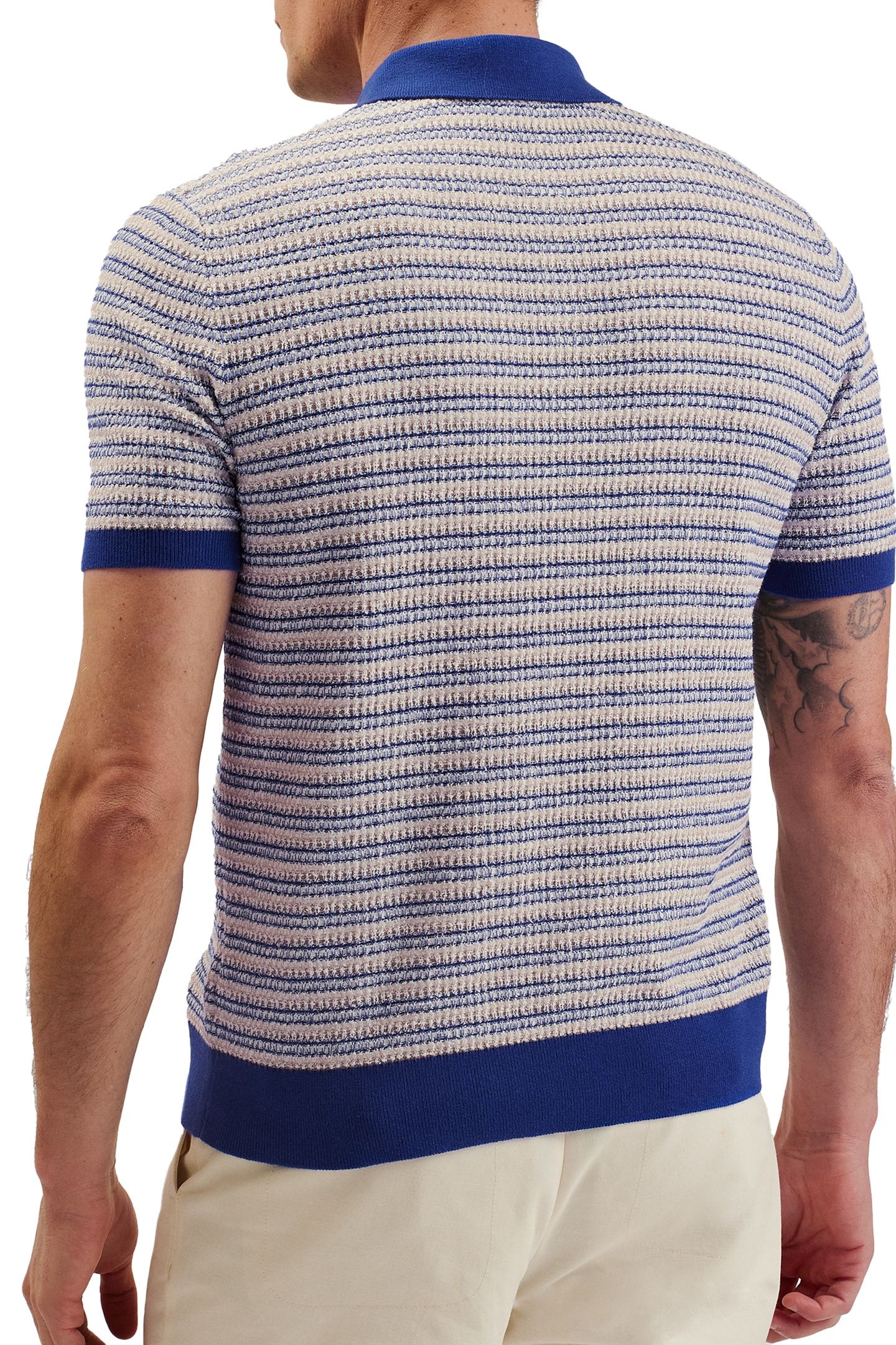 ATHER SS REGULAR TEXTURED STRIPE POLO BLUE 2