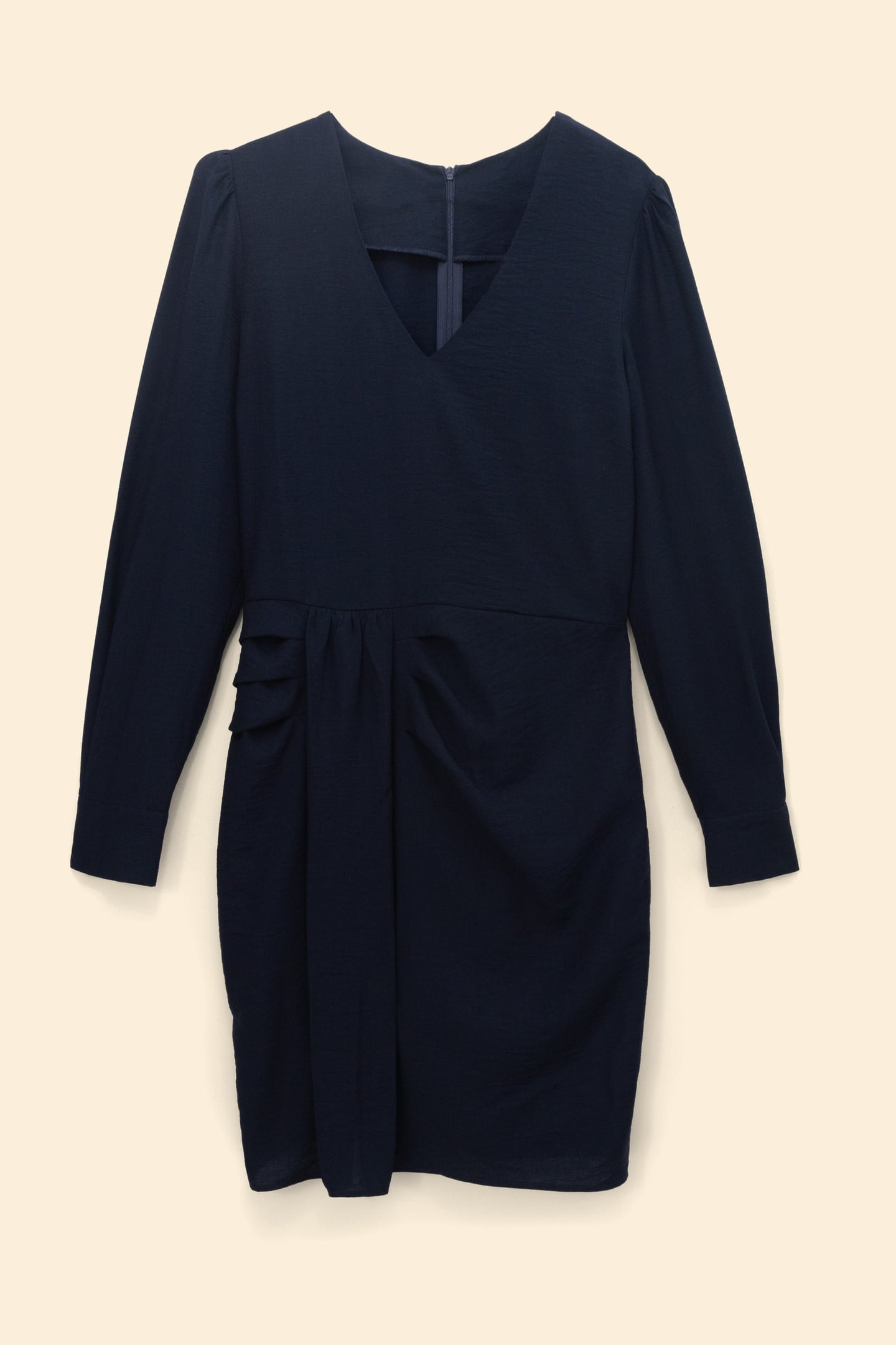 NAVY DRESS WITH DRAPED-LOOK SIDE 4
