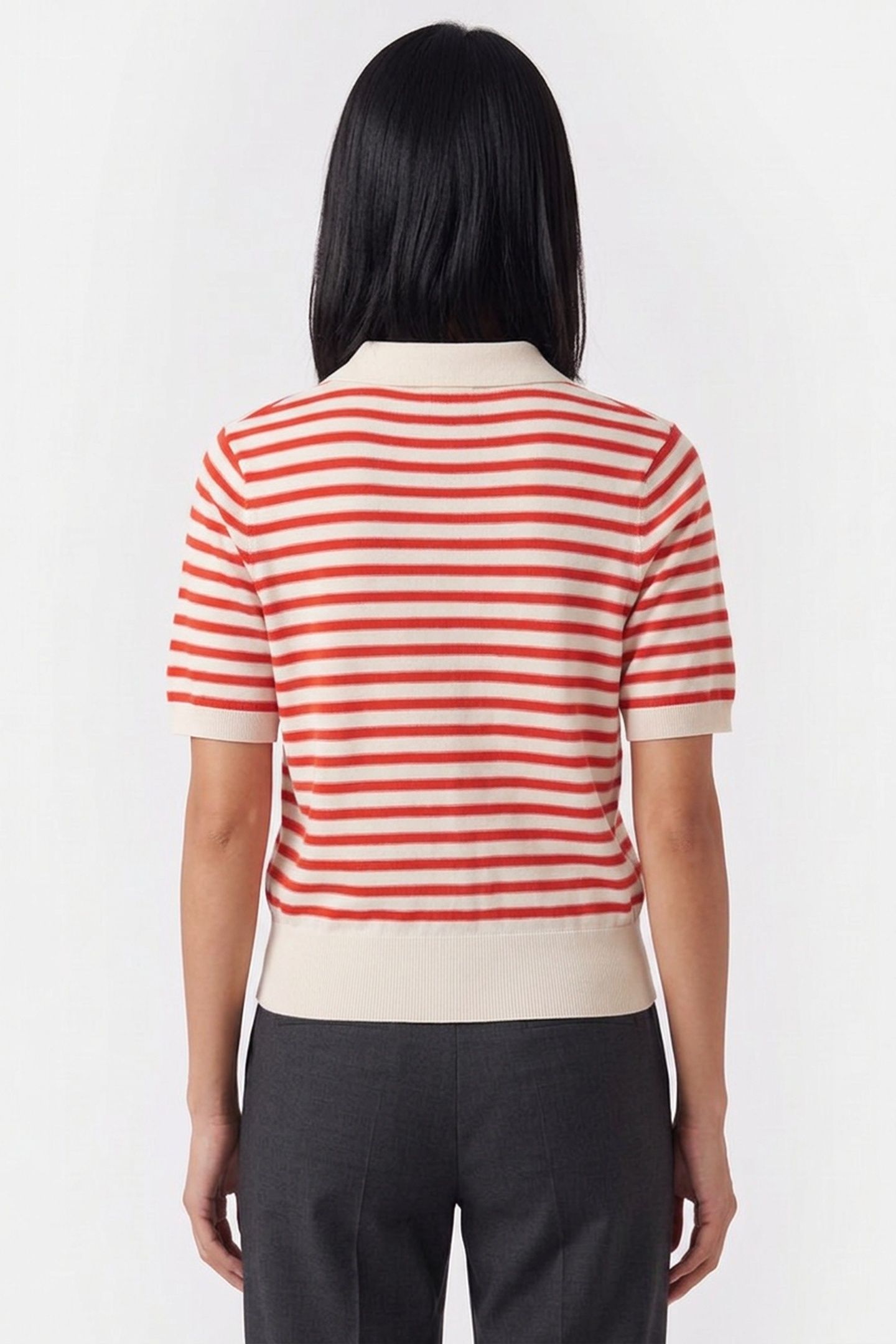 POLO SHORT SLEEVE ECRU/RED 3