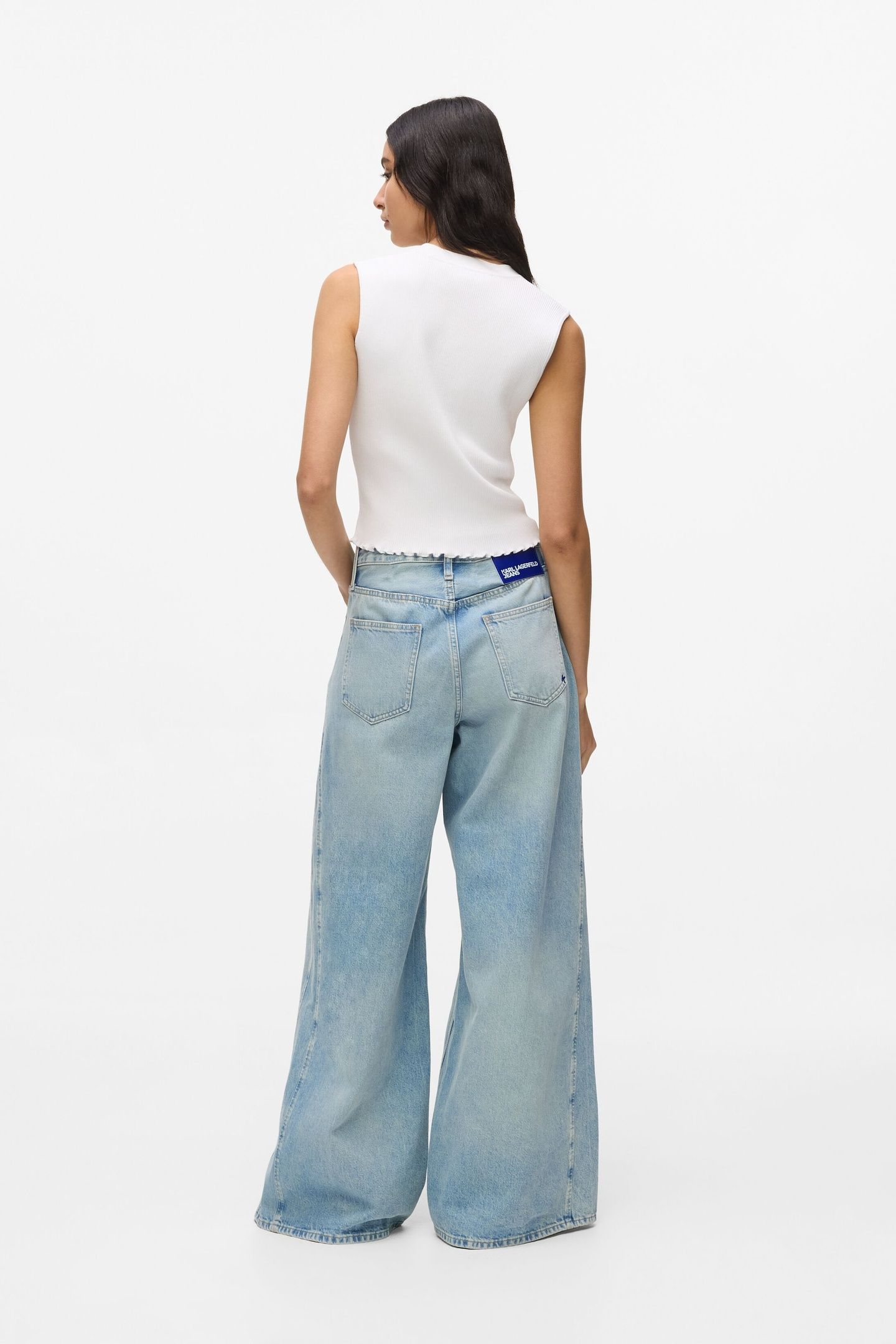 KLJ LR WIDE LEG PANEL DENIM WASHED LIGHT BLUE 3