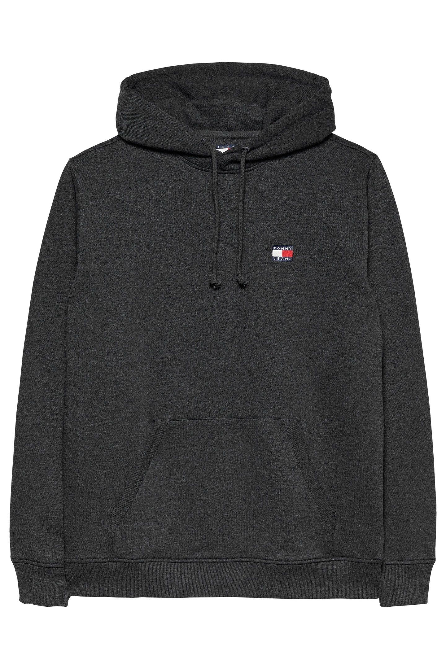TJM REG BADGE HOODIE BLACK HEATHER 1