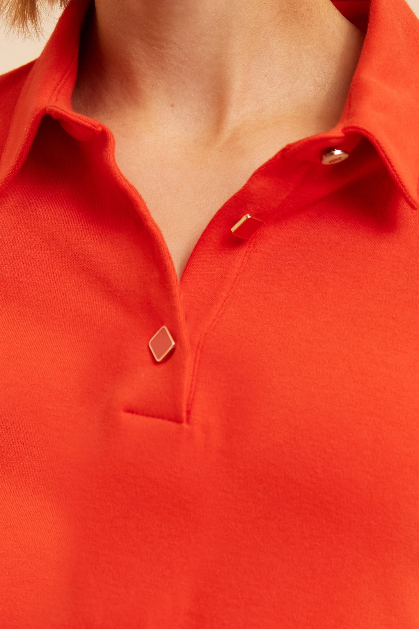 RED KNIT DRESS WITH SHIRT COLLAR 5