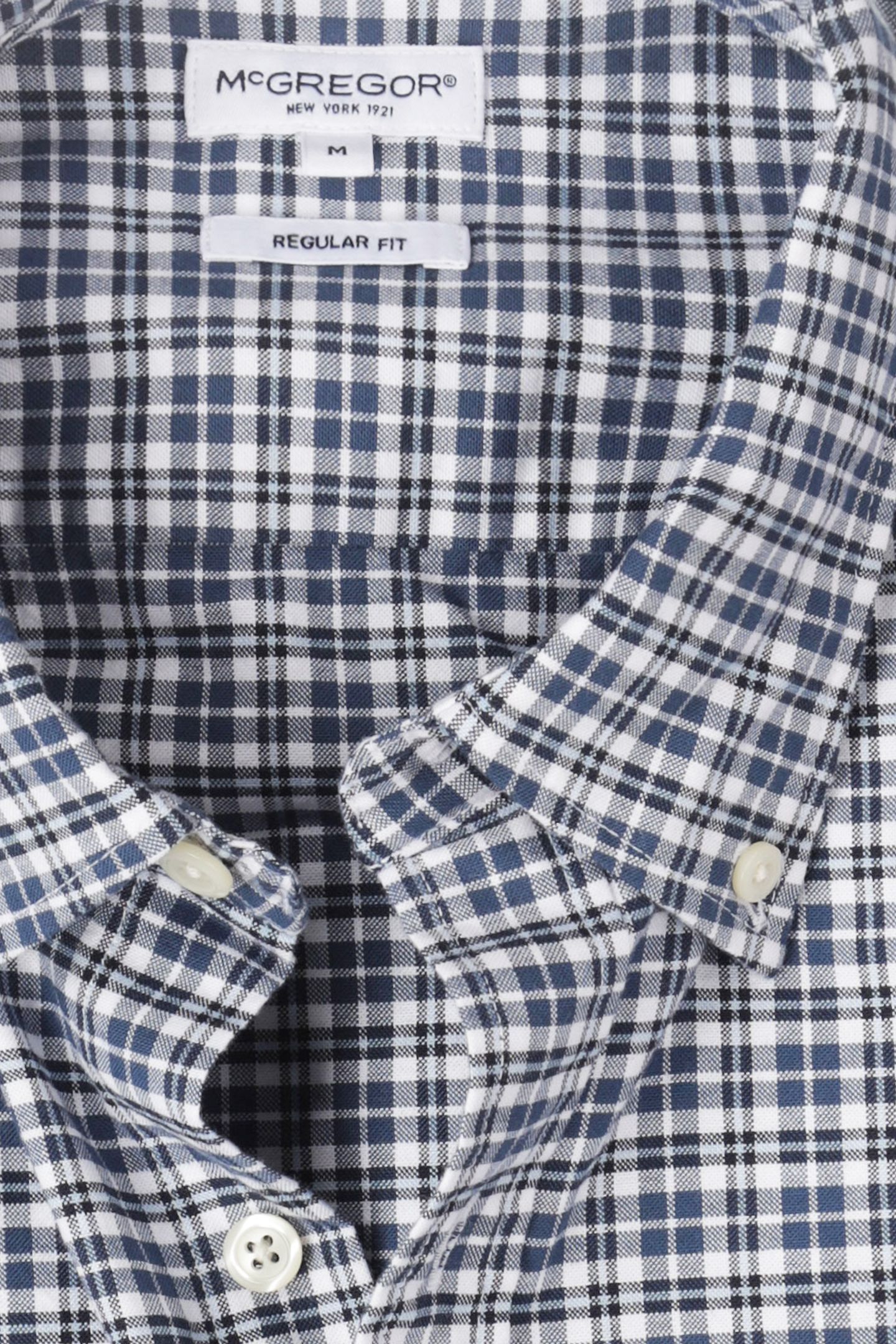 STRETCH OXFORD CHECK SHIRT NAVY 5