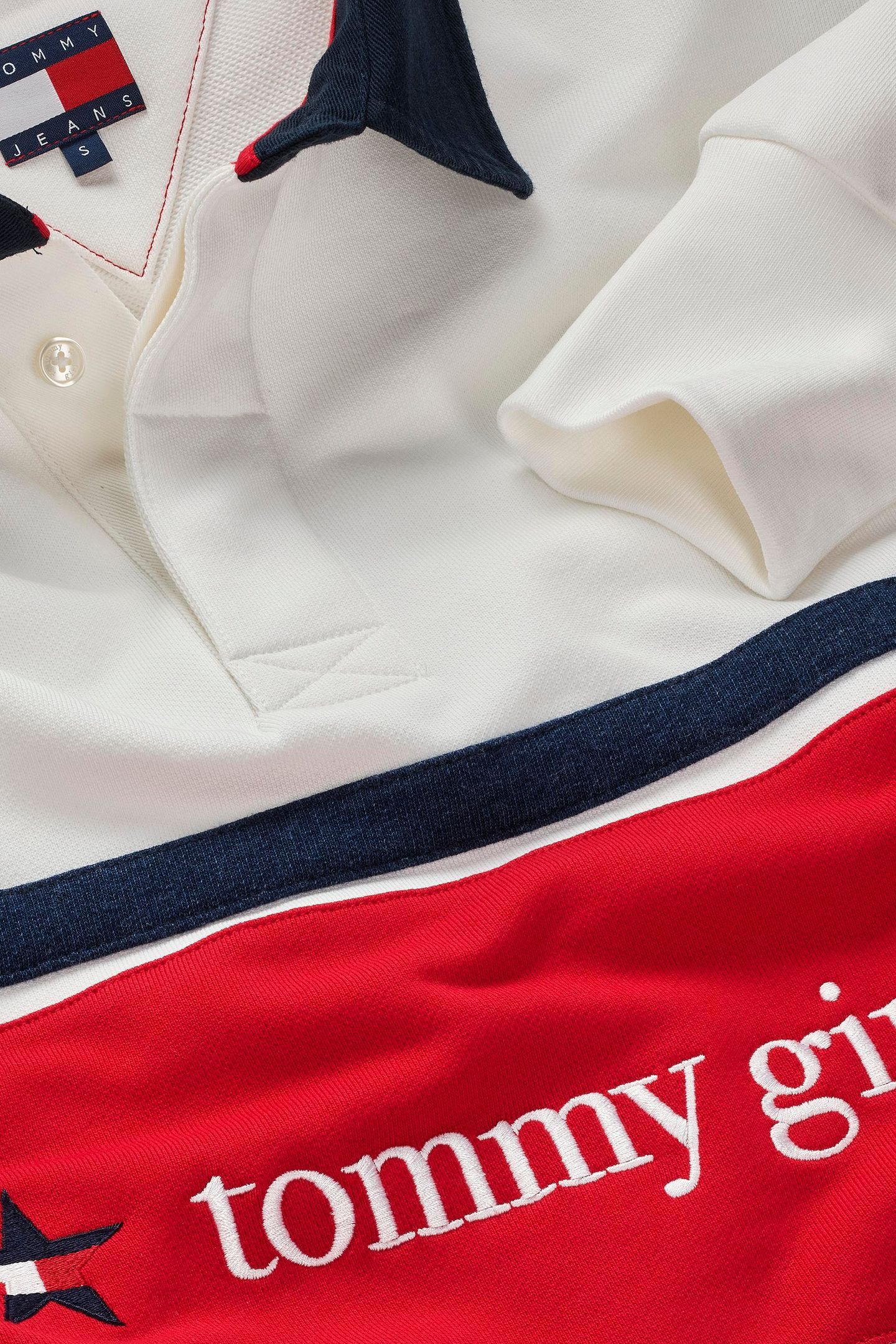 UNISEX TOMMY GIRL RUGBY POLO ECRU 7