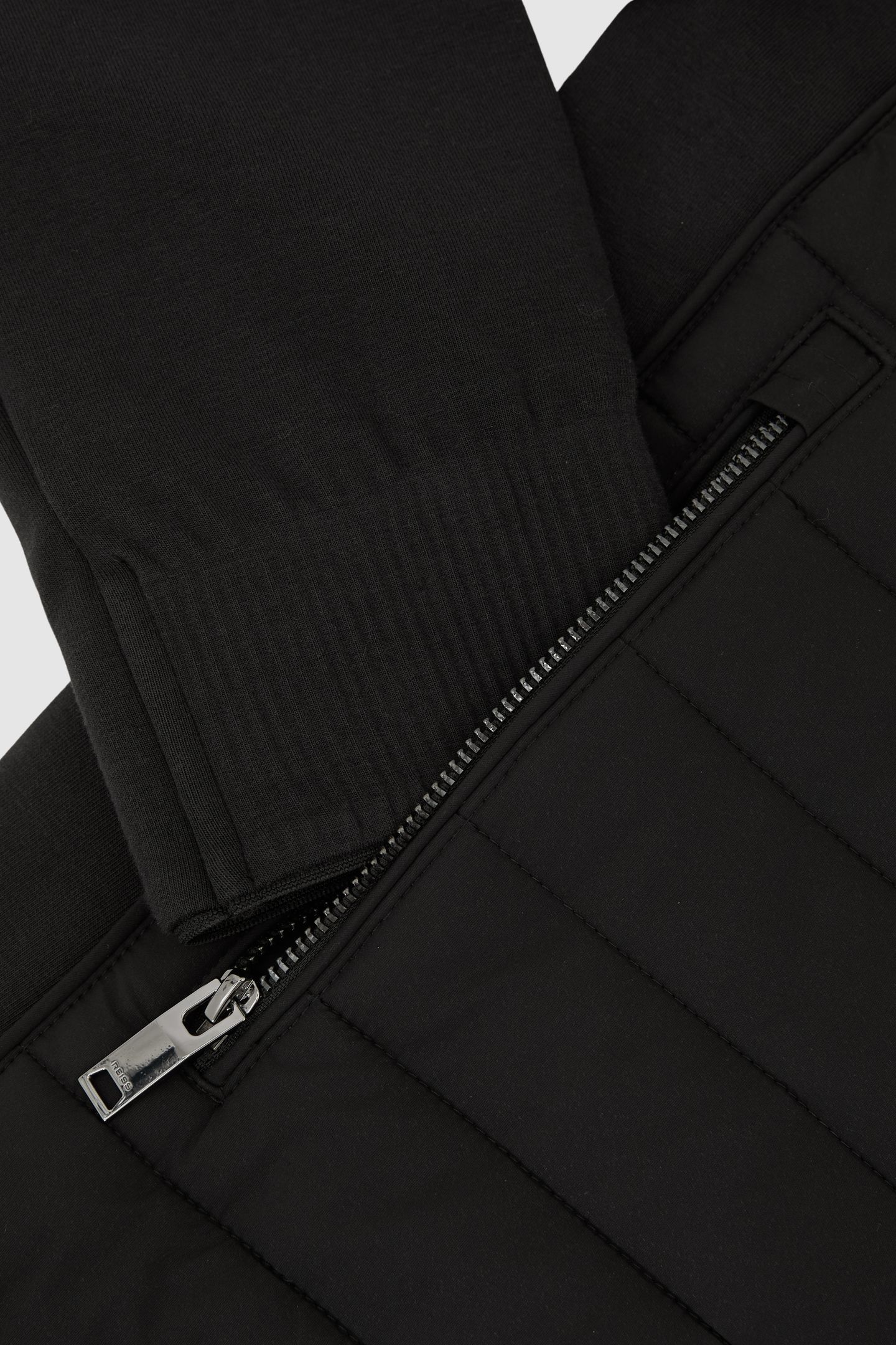 LS HOODED ZIP THROUGH HYBRID JACKET BLACK 5