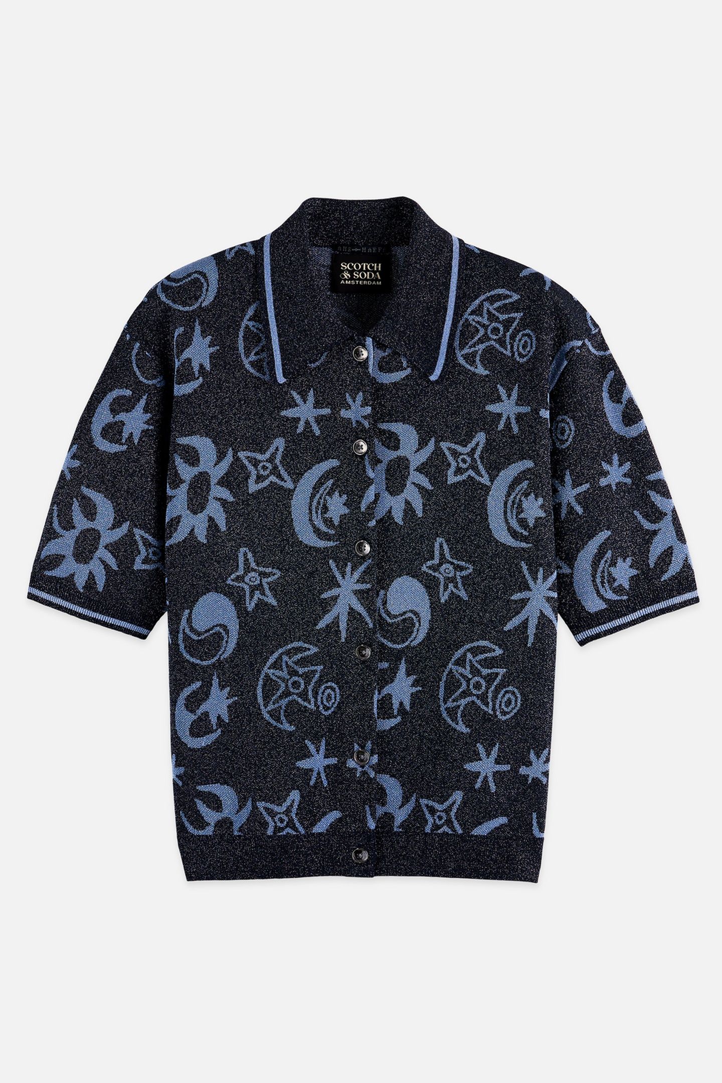 JACQUARD SHORT SLEEVE PULLOVER COSMIC SKY SPACED CARBON 4