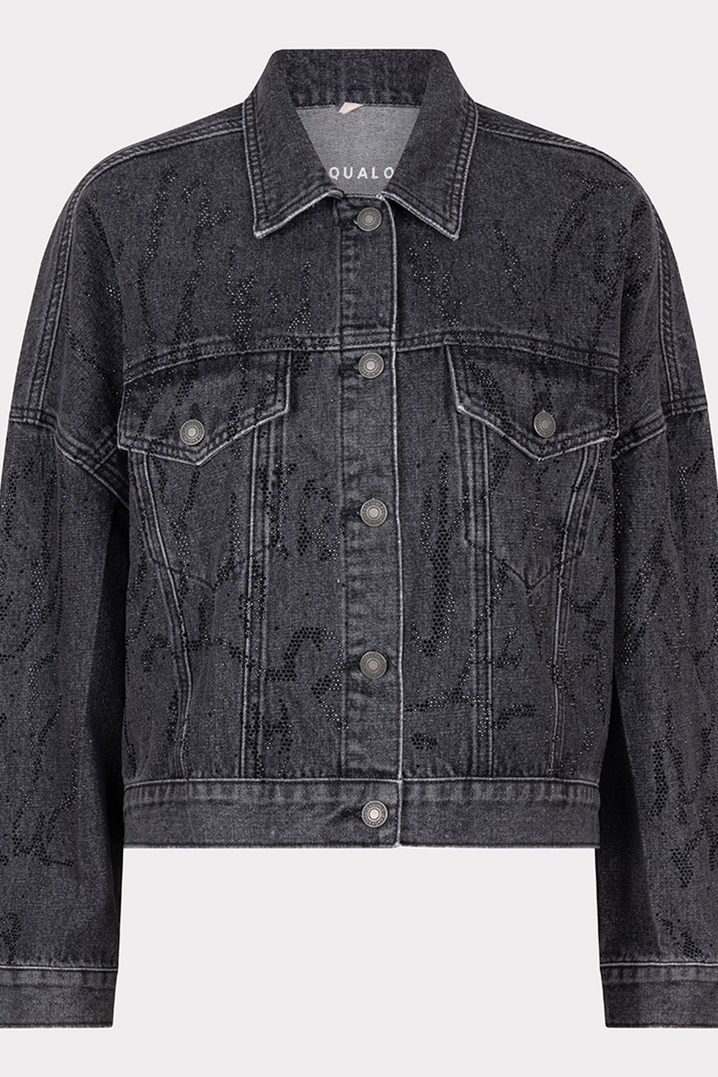 JACKET DENIM RHINESTONES DARK GREY 4