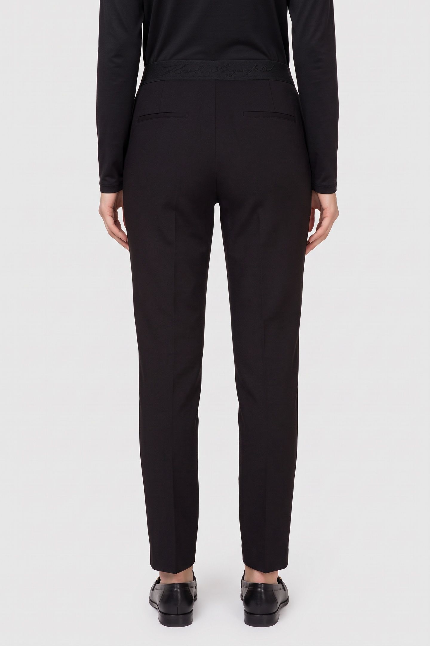 ELASTIC WAIST PUNTO PANTS BLACK 4