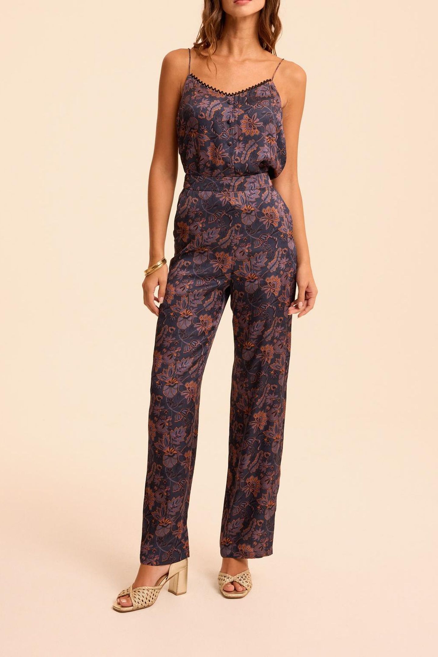 PURPLE WIDE-LEG TROUSERS WITH SCARF PRINT 7