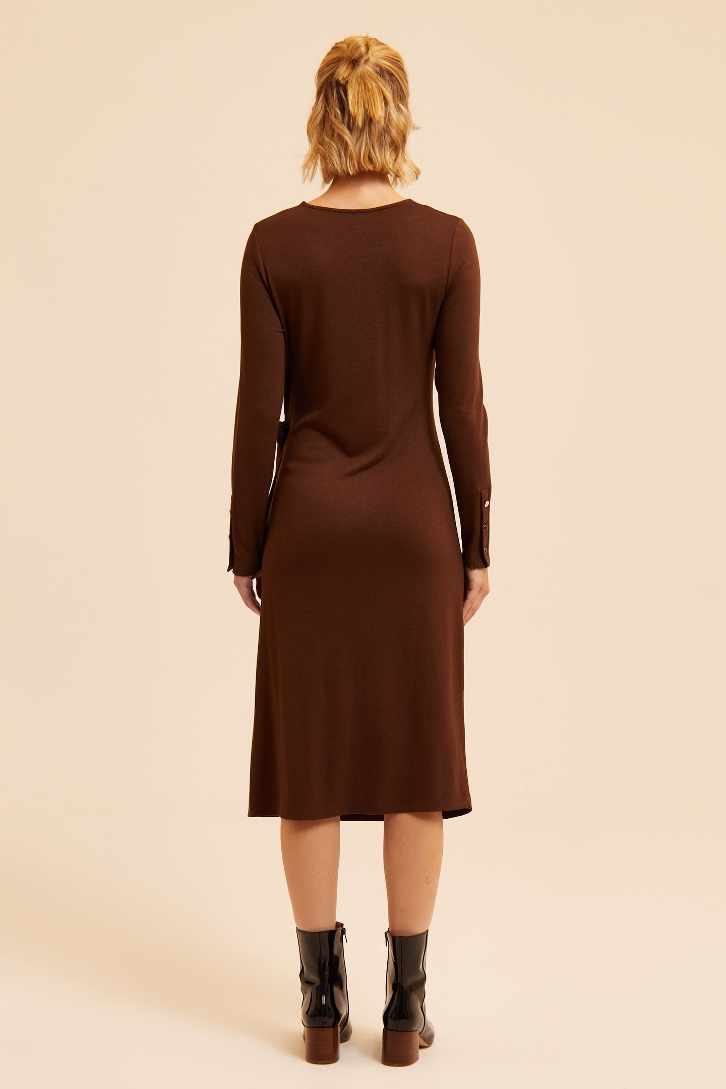 BROWN LONG TUBE DRESS TO TIE ON SIDE 2