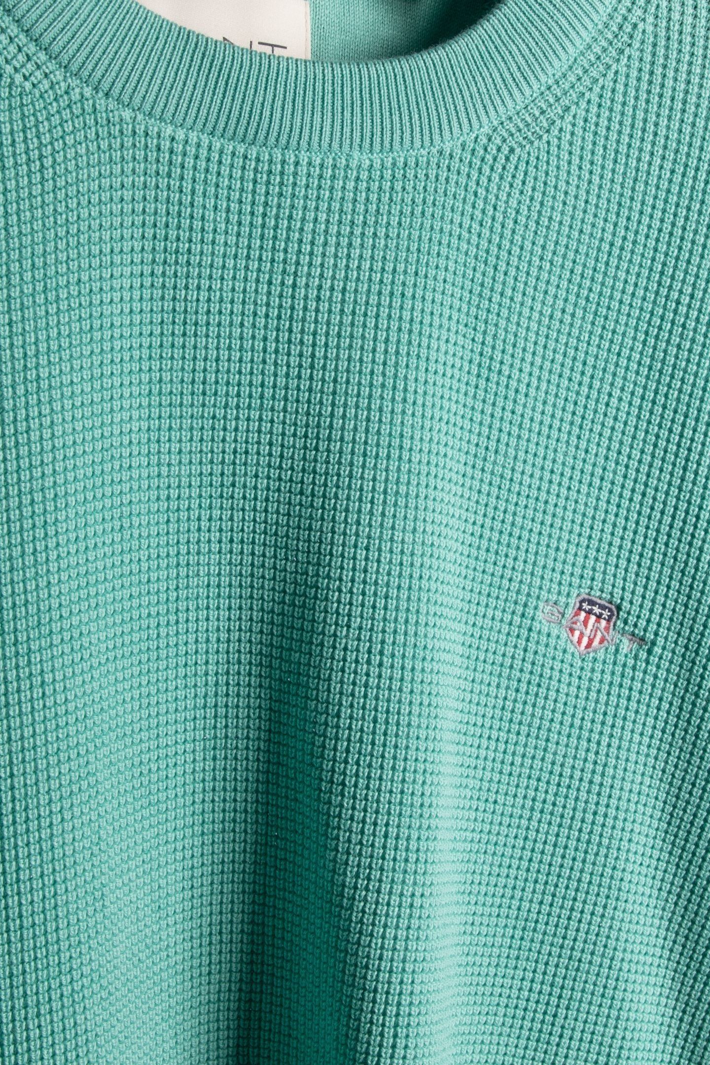 WAFFLE KNIT SWEATER MUTED TURQUOISE 4