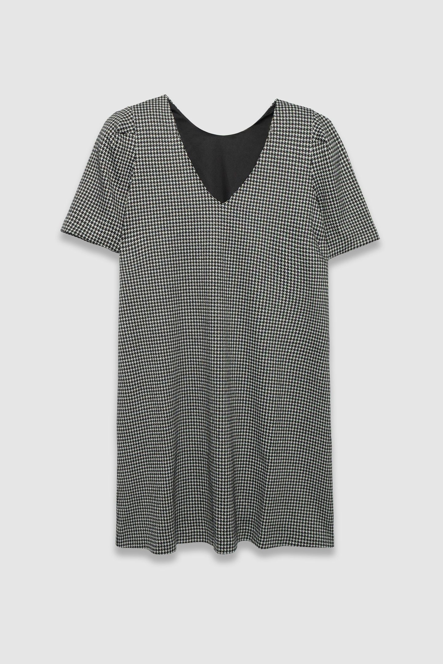BLACK HOUNDSTOOTH BACK/FRONT REVERSIBLE DRESS 4
